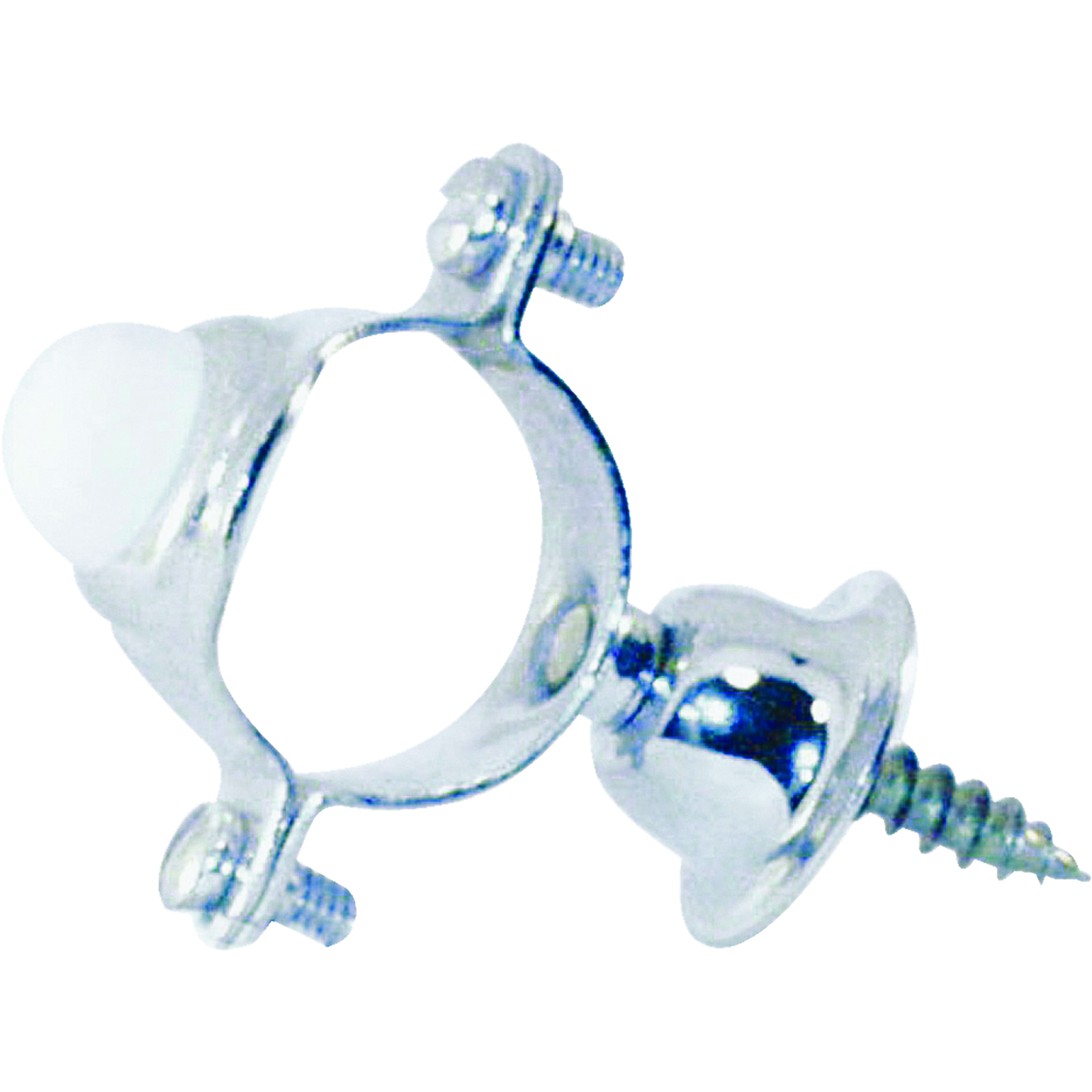 Collier fixation tube 32 mm avec butoir caoutchouc et rosace PRESTO - 47003