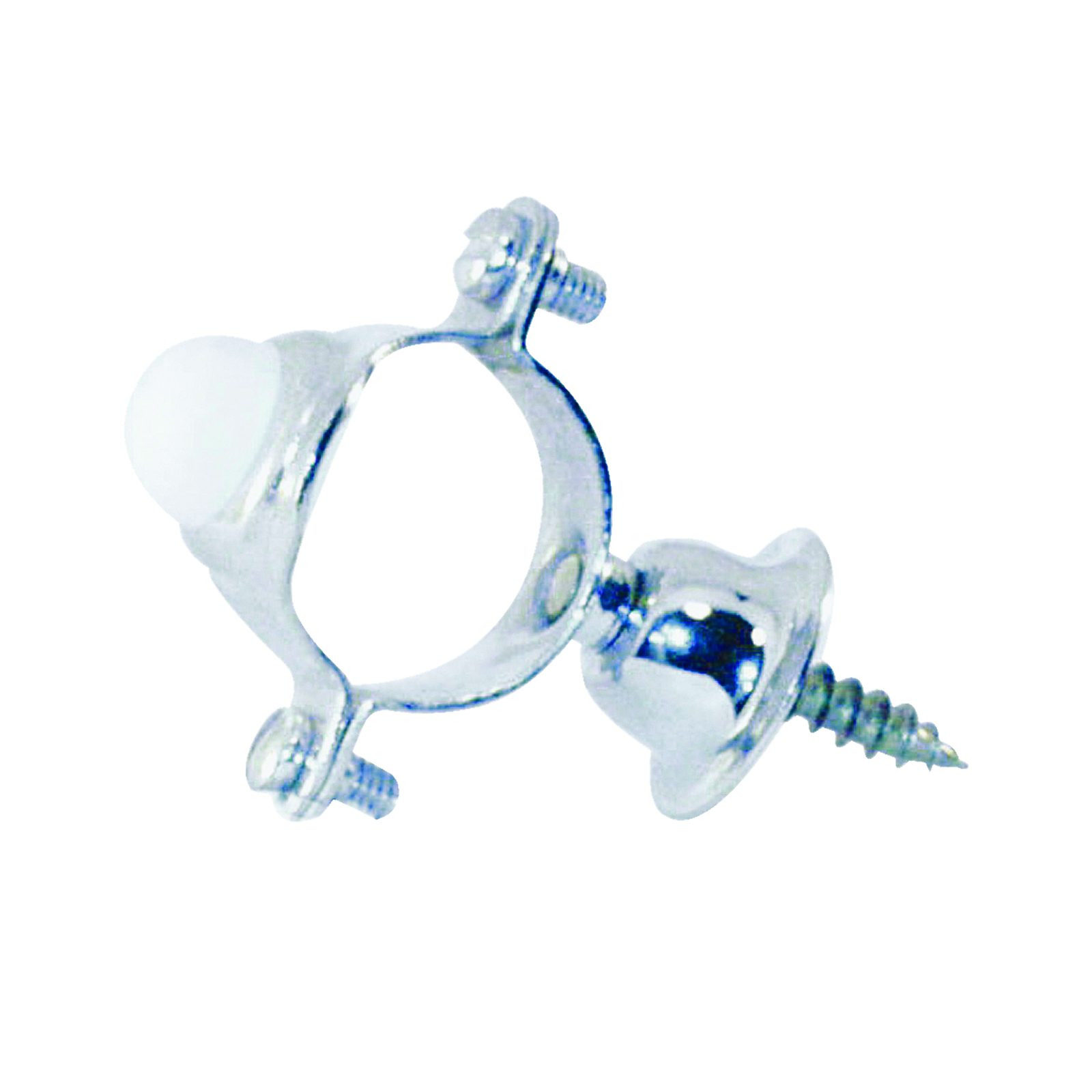 Collier fixation tube 28 mm avec butoir caoutchouc et rosace PRESTO - 47007