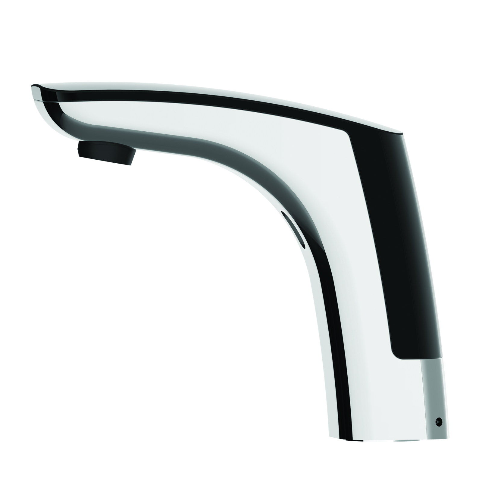 Robinet lavabo électronique sur plage 3 l/min piles 6V chrome/noir avec robinets d’arrêt PRESTO - 55393