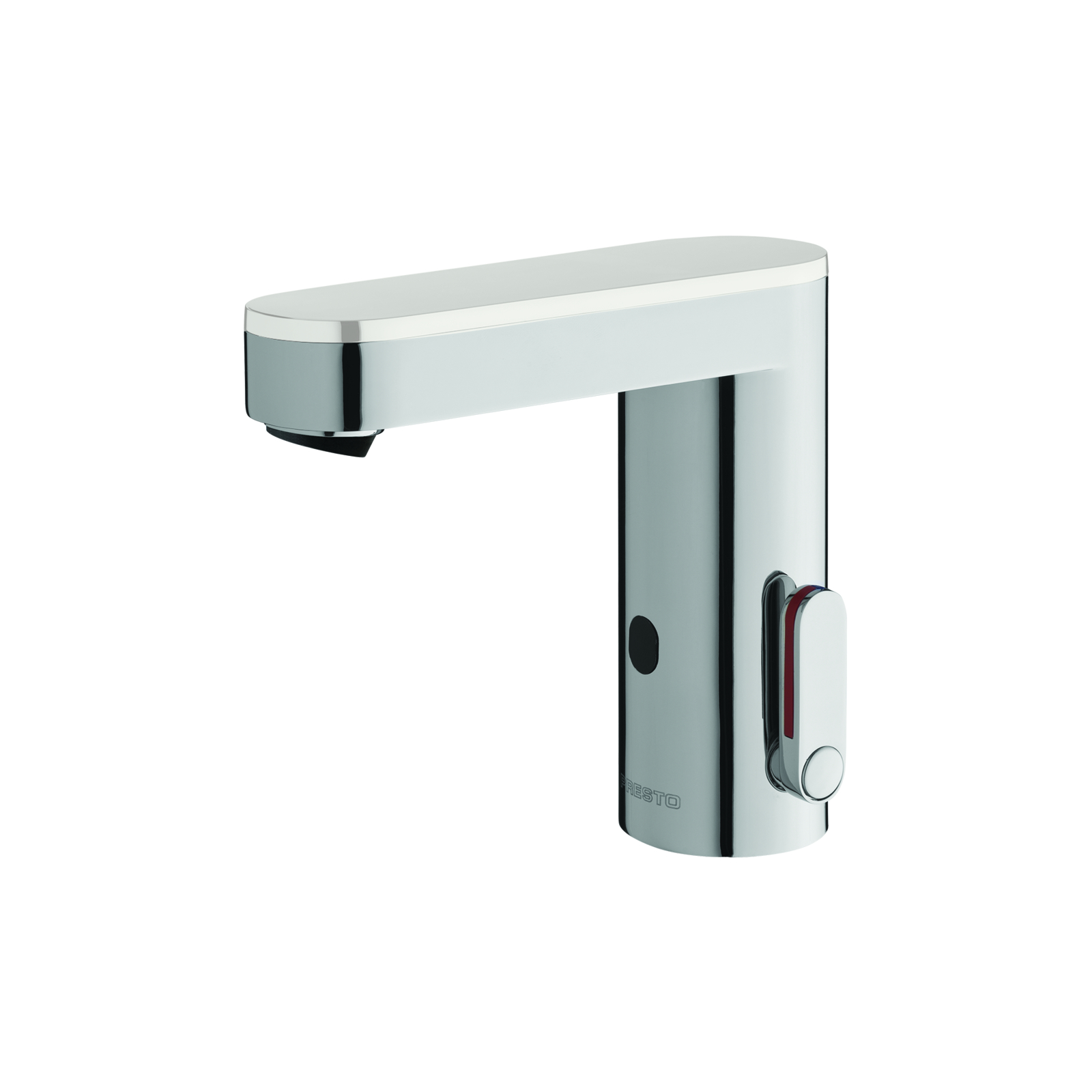 Robinet mitigeur lavabo 3 l/min piles 6V capot blanc avec robinets d'arrêt PRESTO - 56208