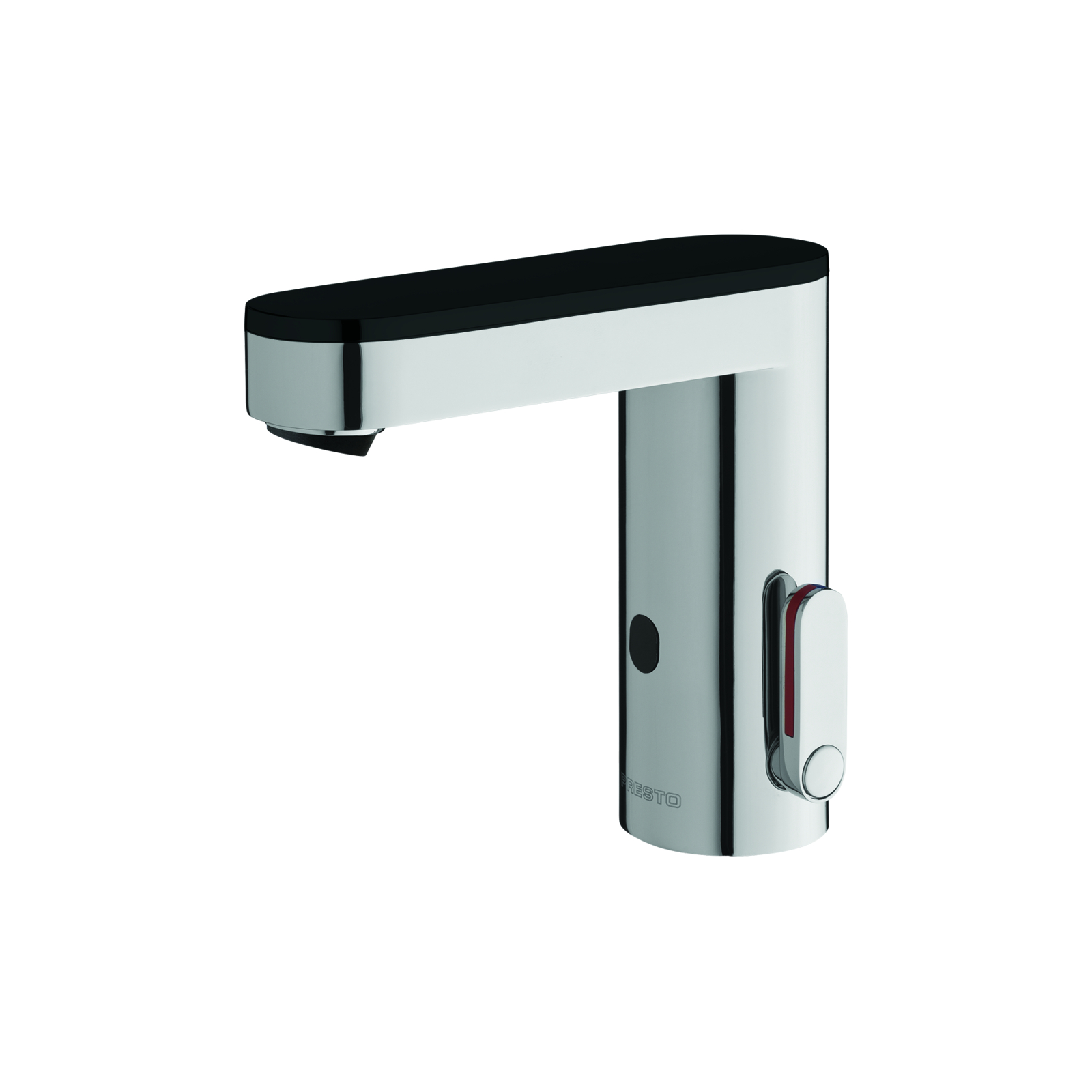 Robinet mitigeur lavabo 3 l/min secteur 230V chrome/noir avec robinets d'arrêt PRESTO - 56272