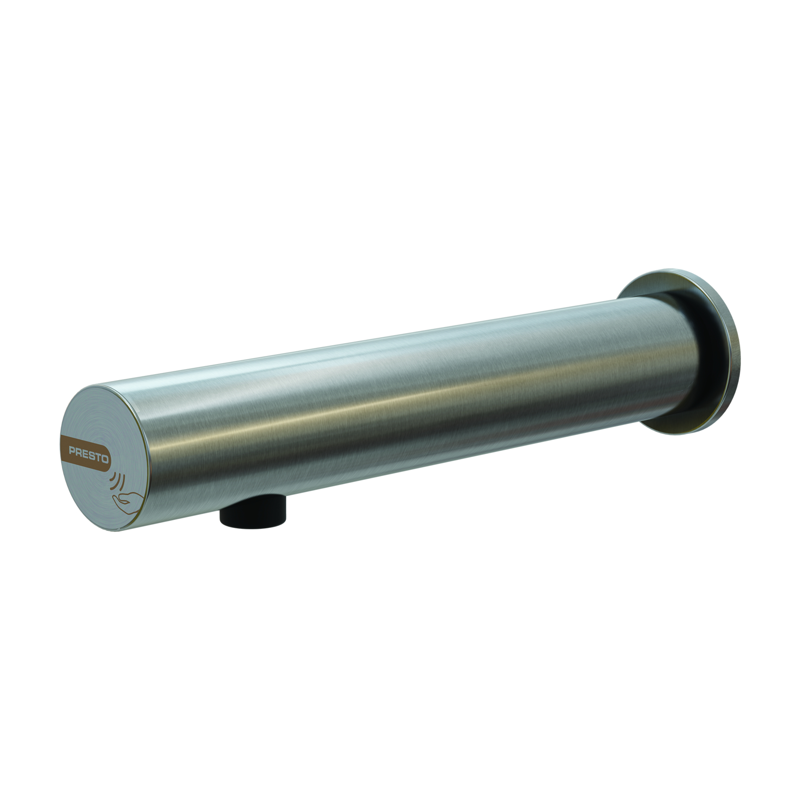 Robinet mitigeur simple mural 1,9 l/min piles 6V inox brossé avec raccord PRESTO - 57114IB
