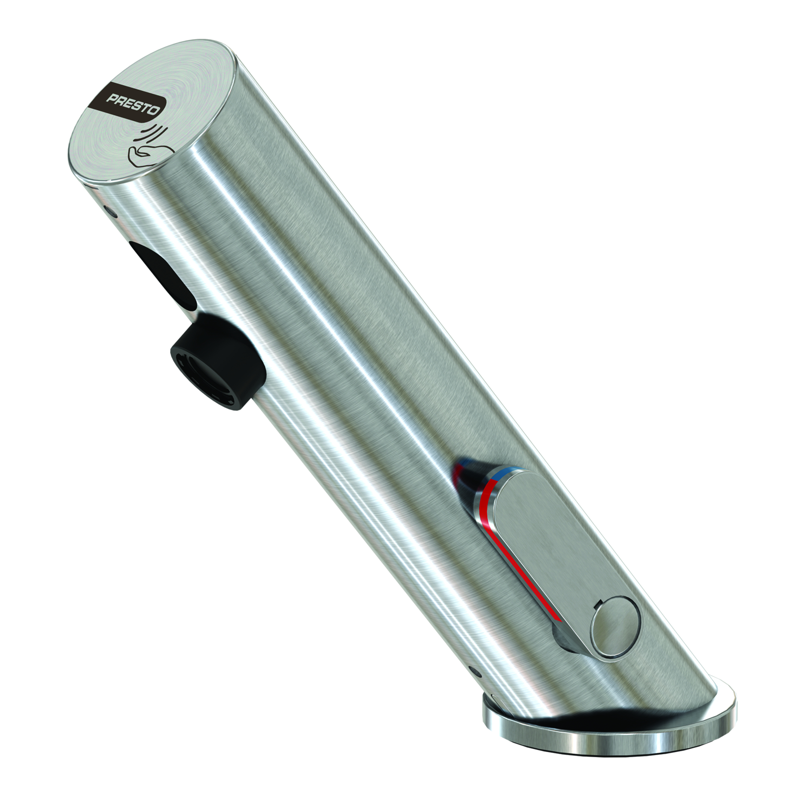 Robinet mitigeur sur plage 3 l/min piles 6V inox brossé avec RA PRESTO - 57212IB