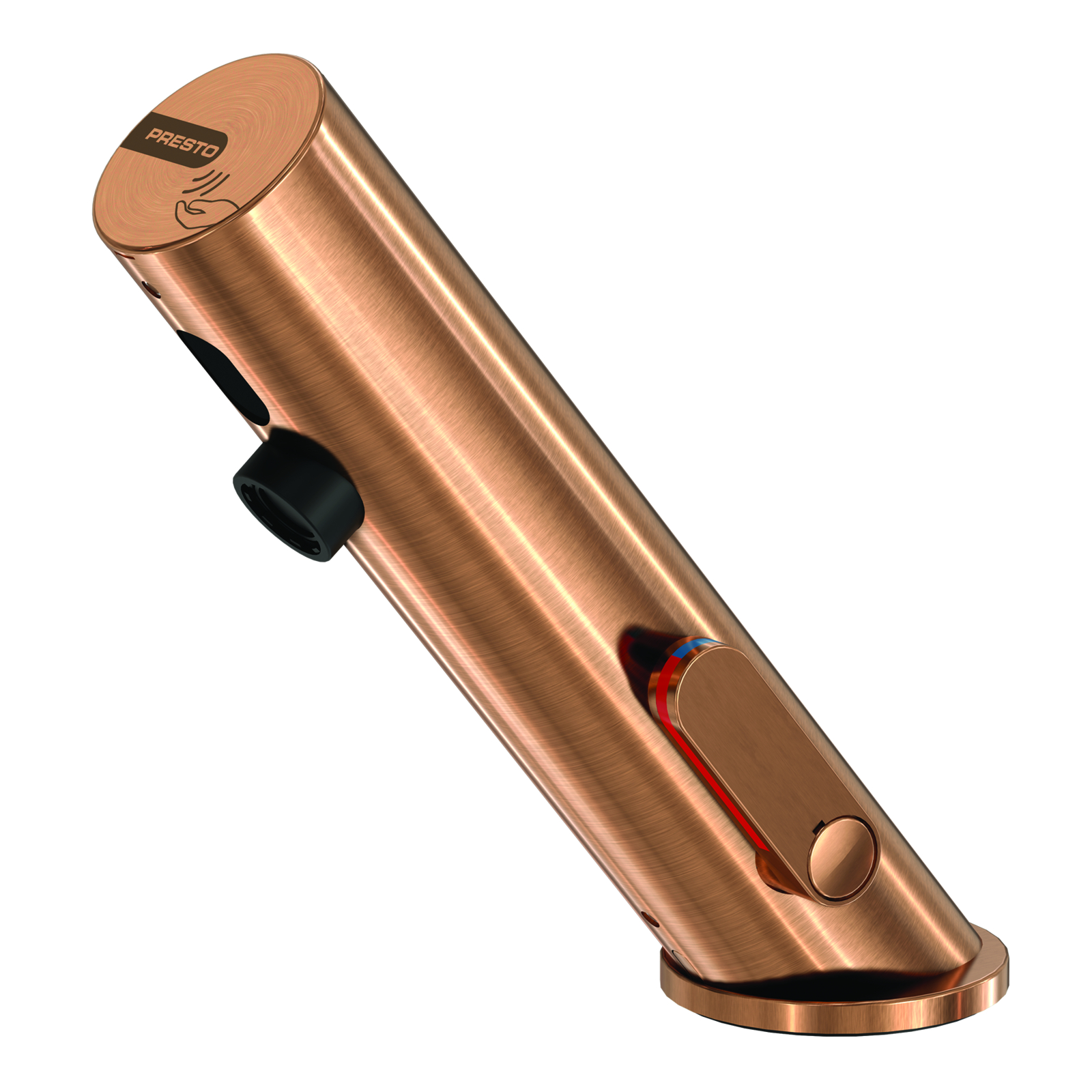 Robinet mitigeur sur plage 1,9 l/min piles 6V cuivre brossé PRESTO - 57214CB