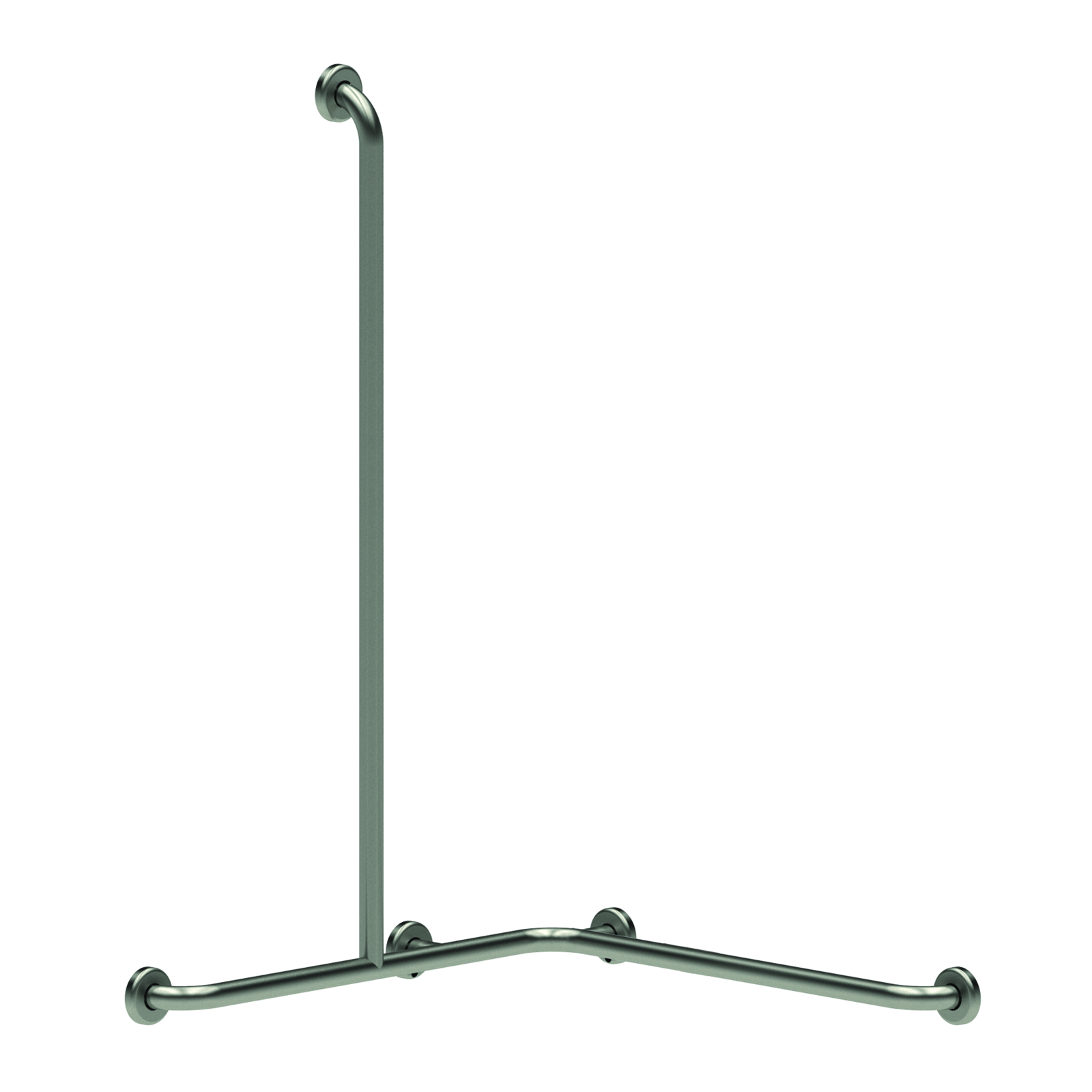 Barre d'angle gauche inox brossé 32 mm 5 points fixation PRESTO - 60334