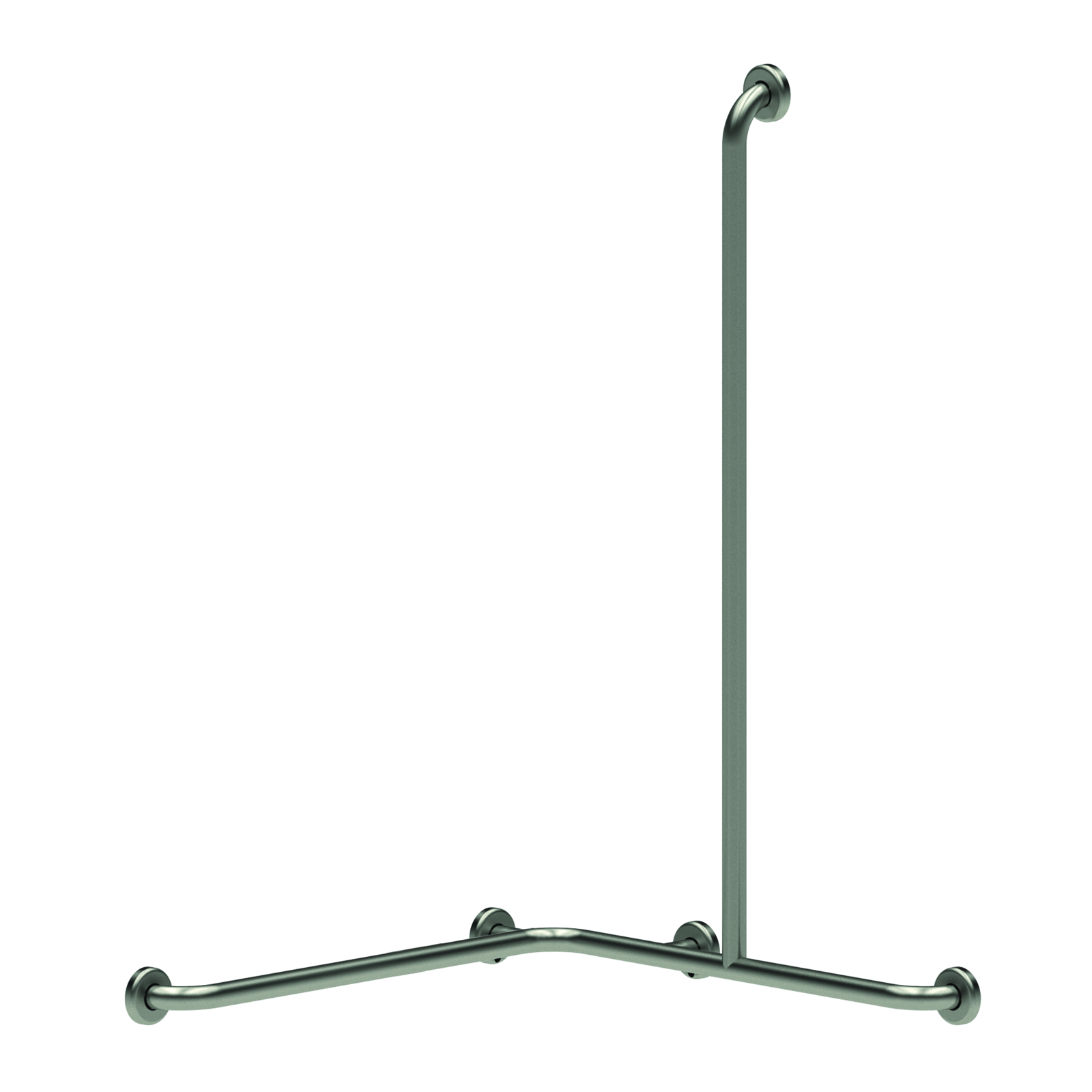 Barre d'angle droite inox brossé 32 mm 5 points fixation PRESTO - 60335