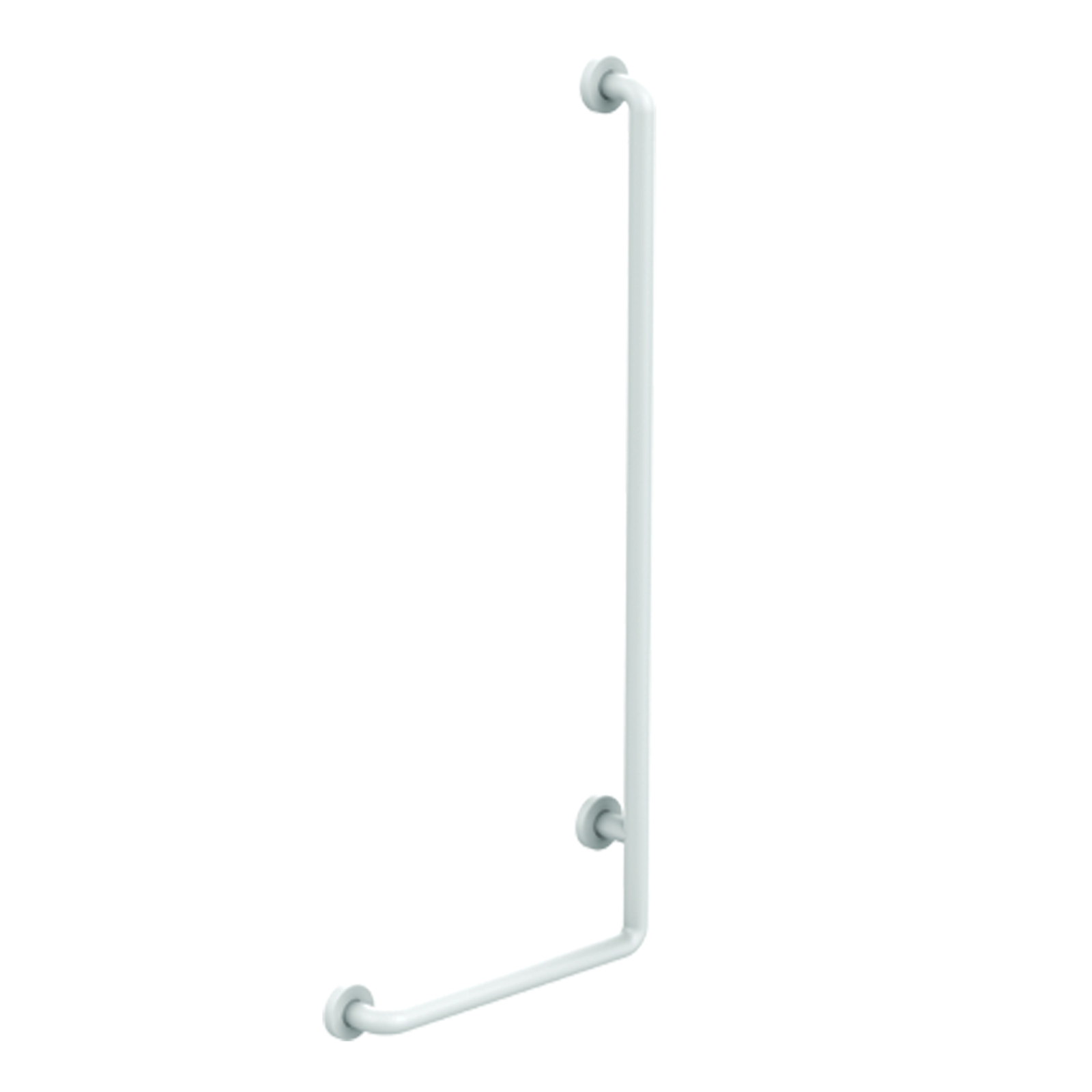Barre d’appui gauche coudée 90° 450 x 1150 mm aluminium ABS antibactérien d34 mm PRESTO - 60338
