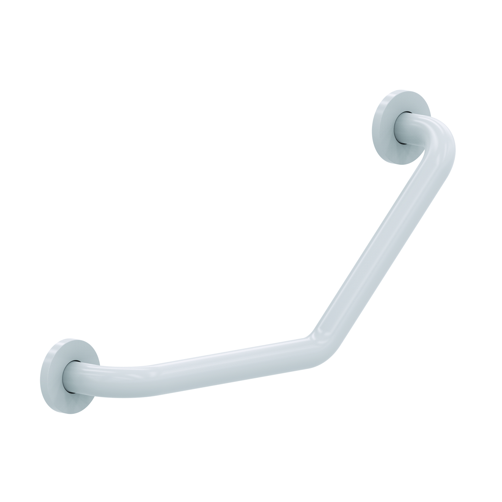 Barre coudée 135° acier époxy blanc 220 x 220 mm Ø25 sans vis PRESTO - 60344