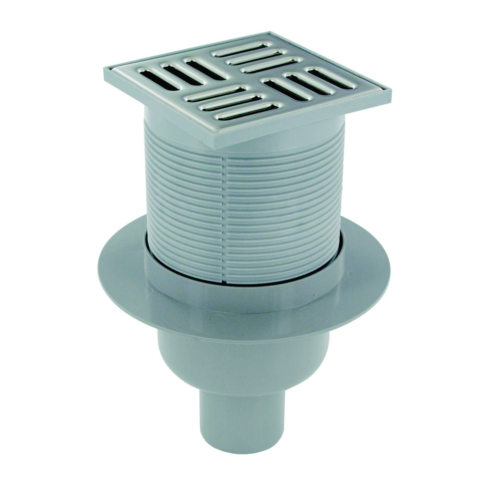 Siphon de sol 105x105 mm sortie verticale Ø50 48 l/min ABS inox PRESTO - 60476