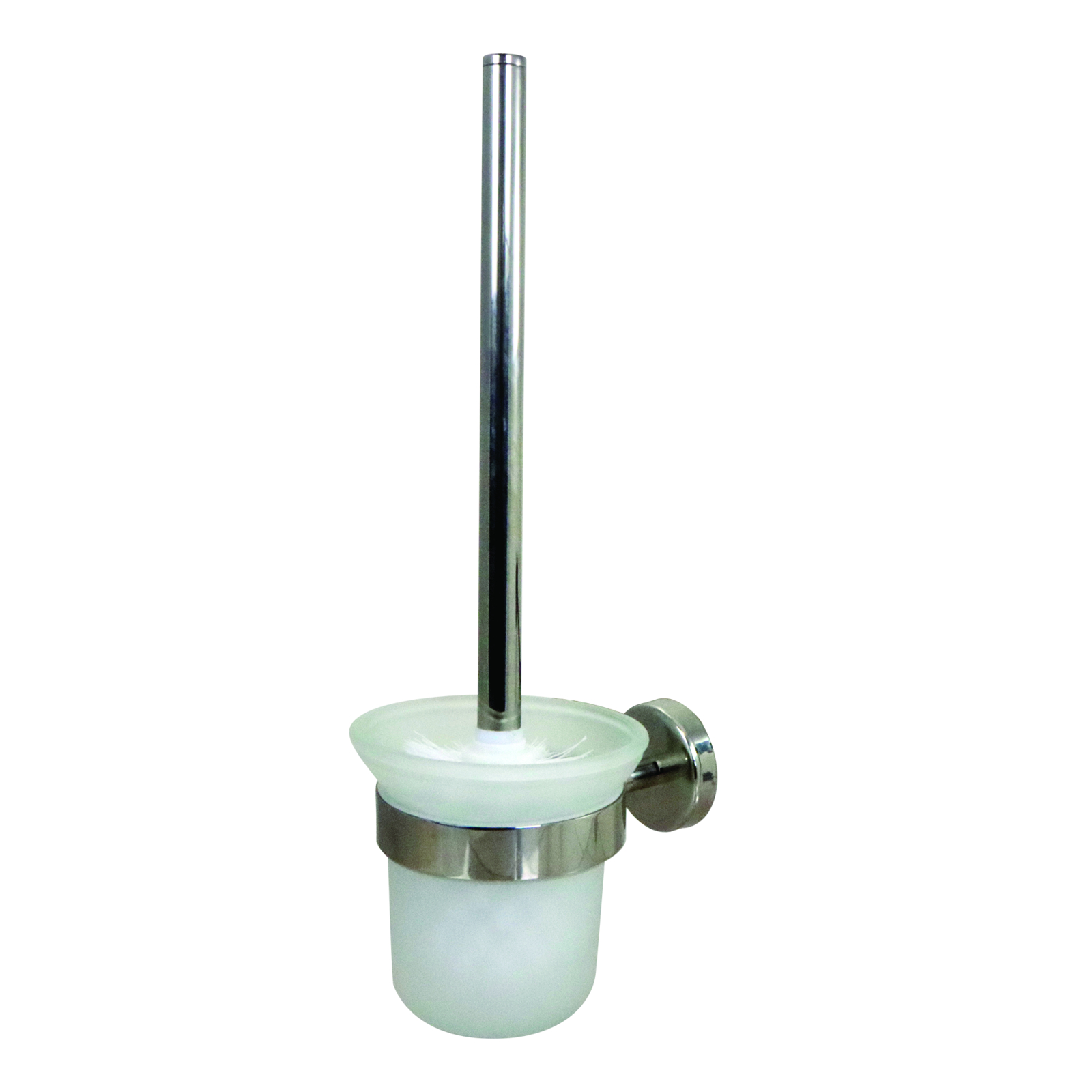 Porte-balayette murale WC bol verre dépoli manche inox 304 PRESTO - 60550