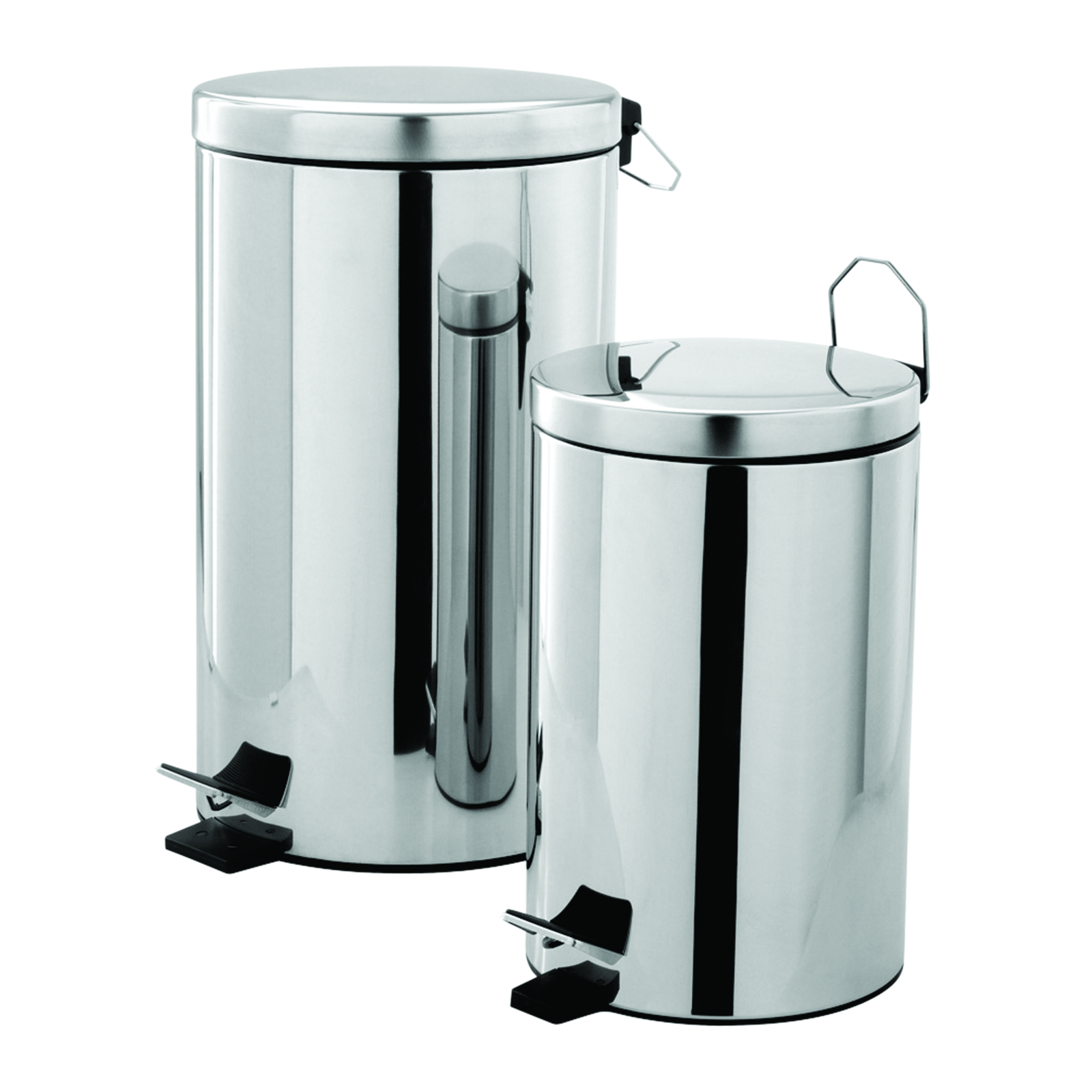 Poubelle au sol pédale 12 L inox poli Ø245 mm hauteur 386 mm PRESTO - 60563