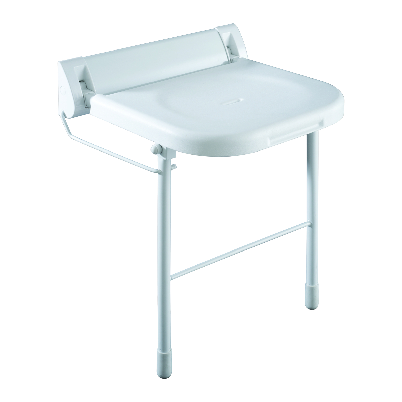 Siège de douche relevable ABS blanc 440 x 395 mm avec béquille PRESTO - 60584