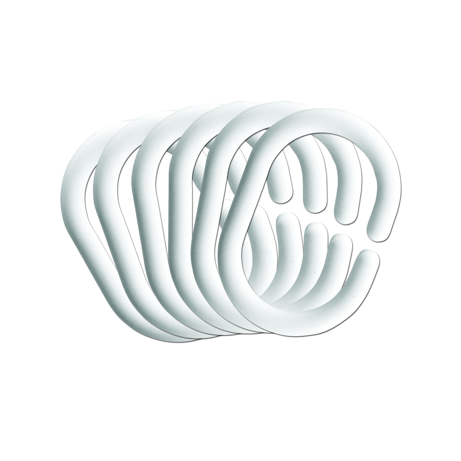 Anneaux plastique blanc 12 pcs pour rideau de douche PRESTO - 60593