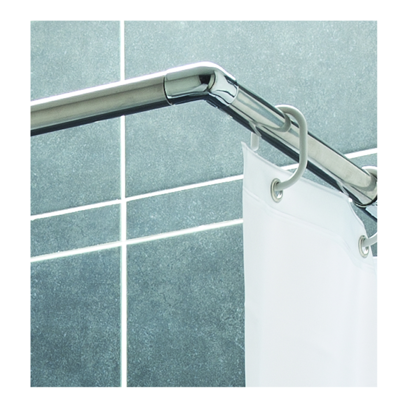 Tringle rideau douche d'angle 120-220 cm inox PRESTO - 60615