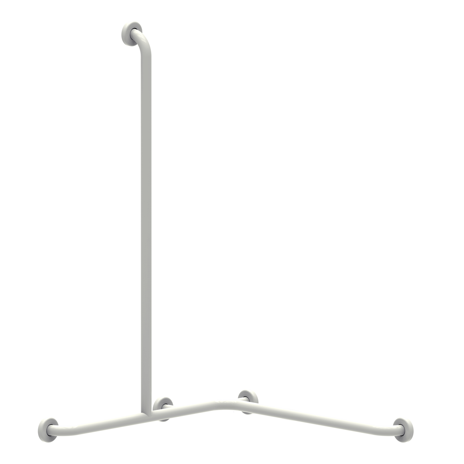 Barre d'angle aluminium gainé ABS antibactérien blanc ø34 1150 x 750 x 750 mm PRESTO - 60736