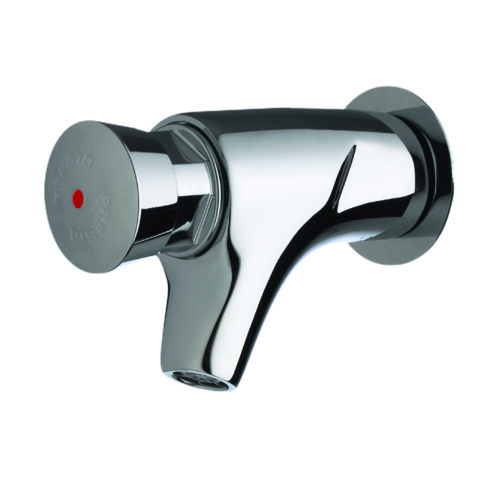 Robinet lavabo mural temporisé 15s chaud G1/2 avec rosace PRESTO - 63002