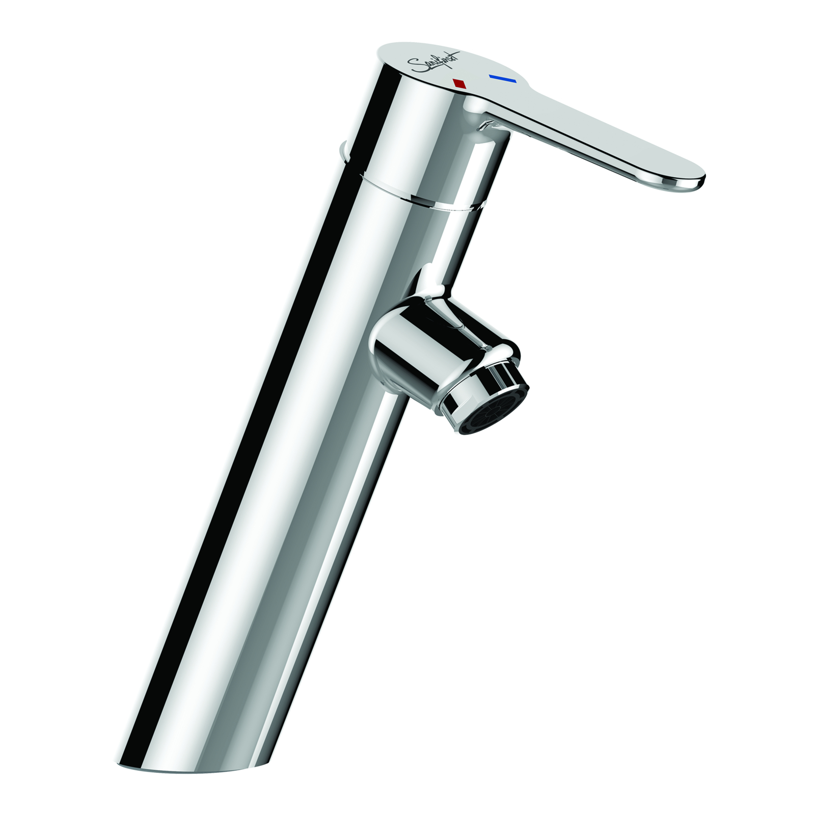 Mitigeur lavabo hospitalier hauteur 100 mm saillie 108 mm manette pleine sans vidage SANIFIRST - 74001
