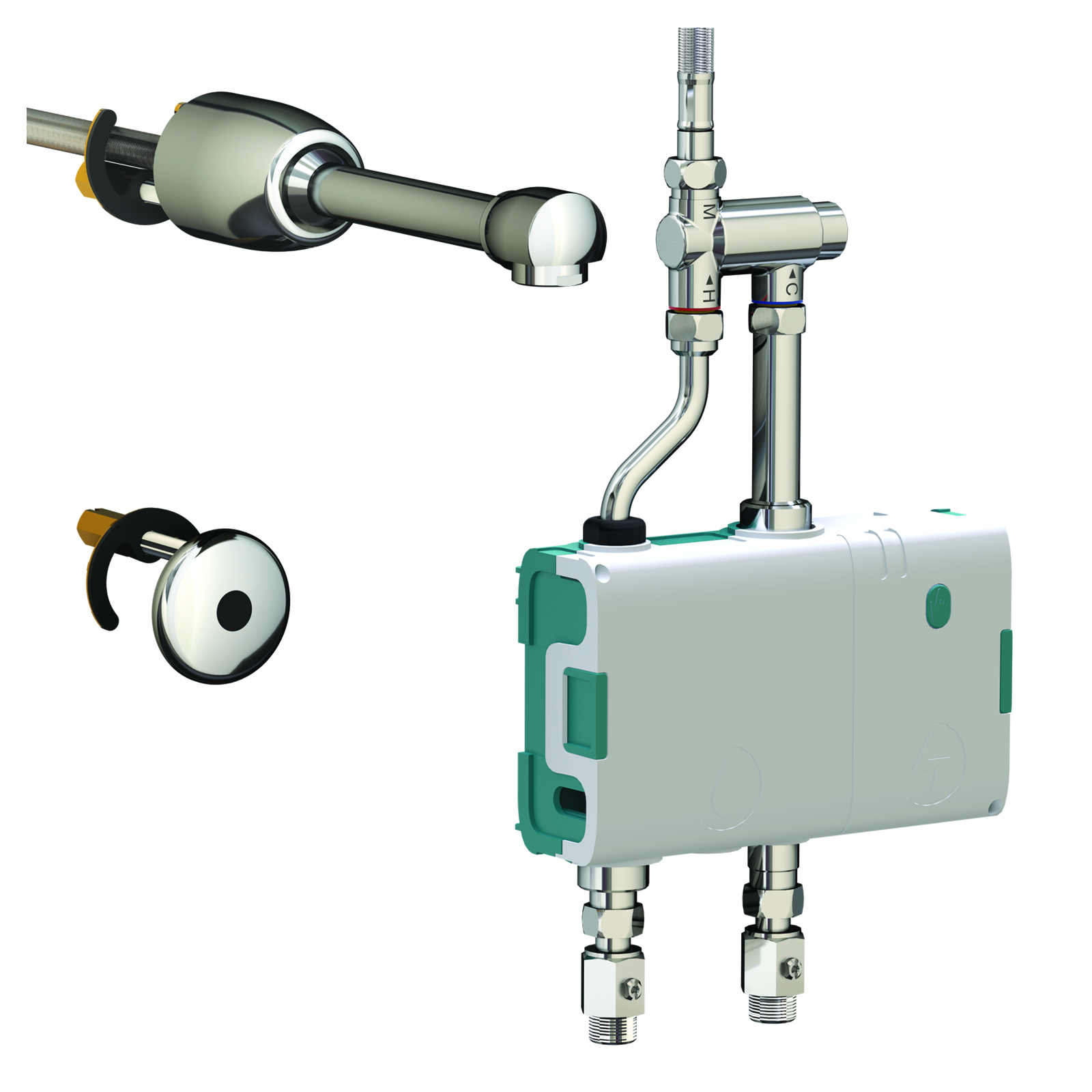Kit boîtier électronique Mastermix rejet bec fixe S200 mural pile 6l/min 2 électrovannes SANIFIRST - 74019