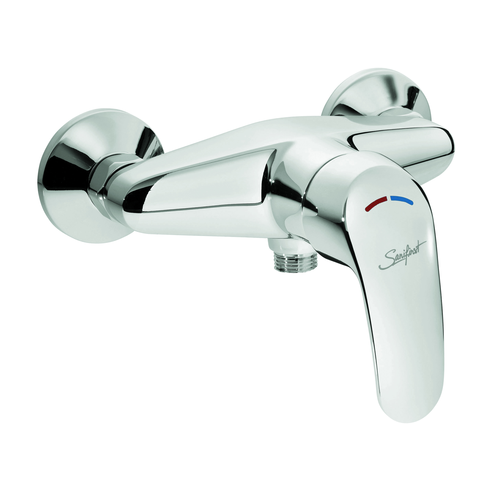Mitigeur de douche mural entraxe 150 mm manette pleine butée plastique SANIFIRST - 75072
