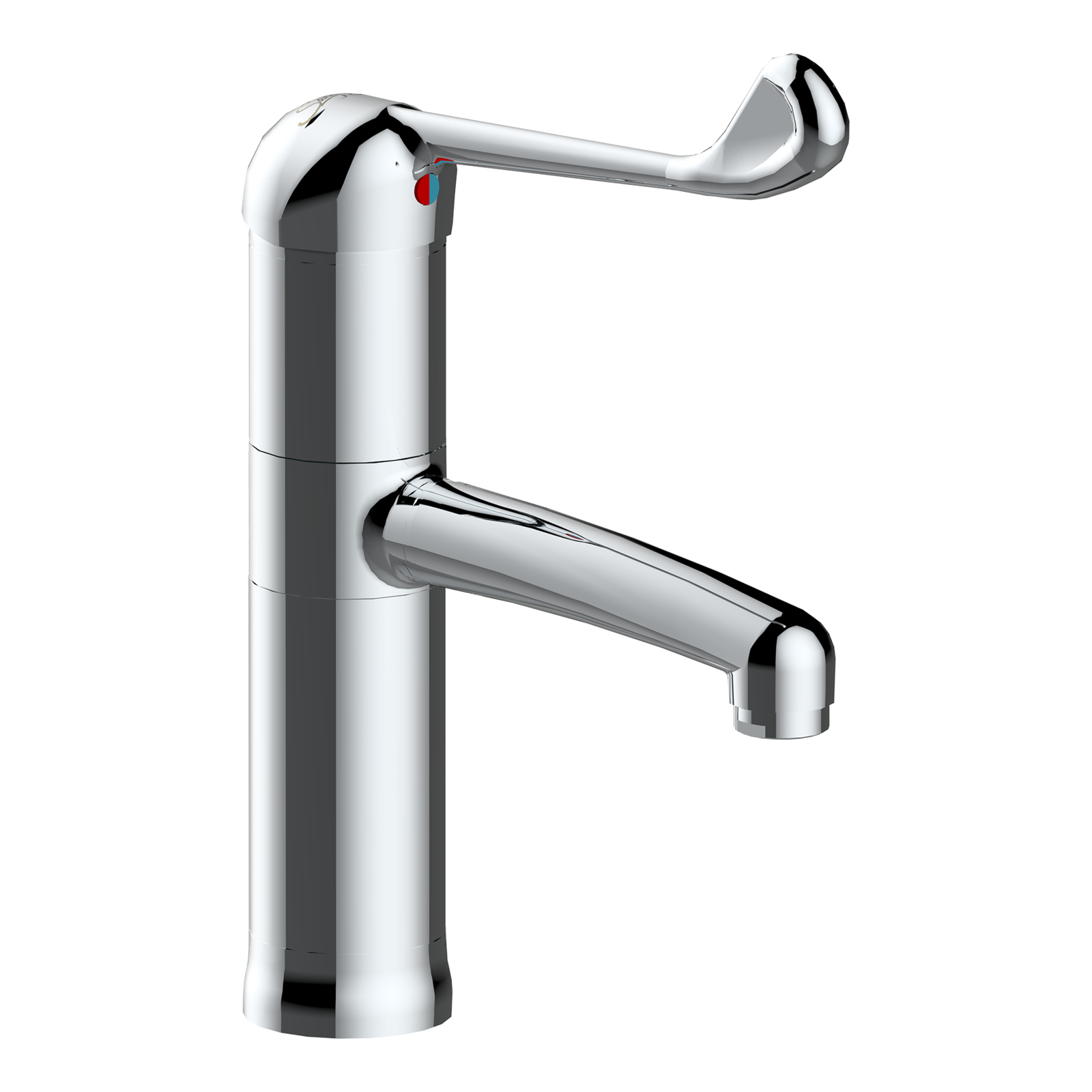 Mitigeur hospitalier céramique Ø40 h100 s150 bec fixe ou orientable SANIFIRST - 75126