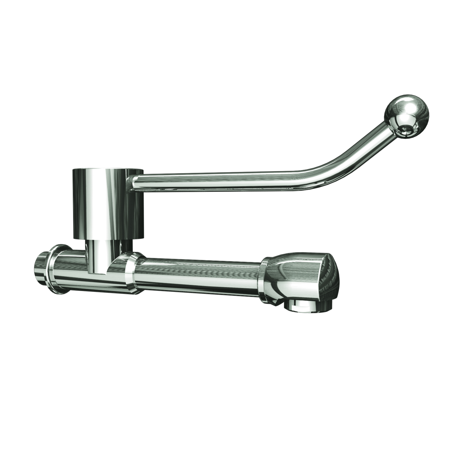Robinet mécanique monotrou mural bec fixe 160 mm commande coude SANIFIRST - 75178