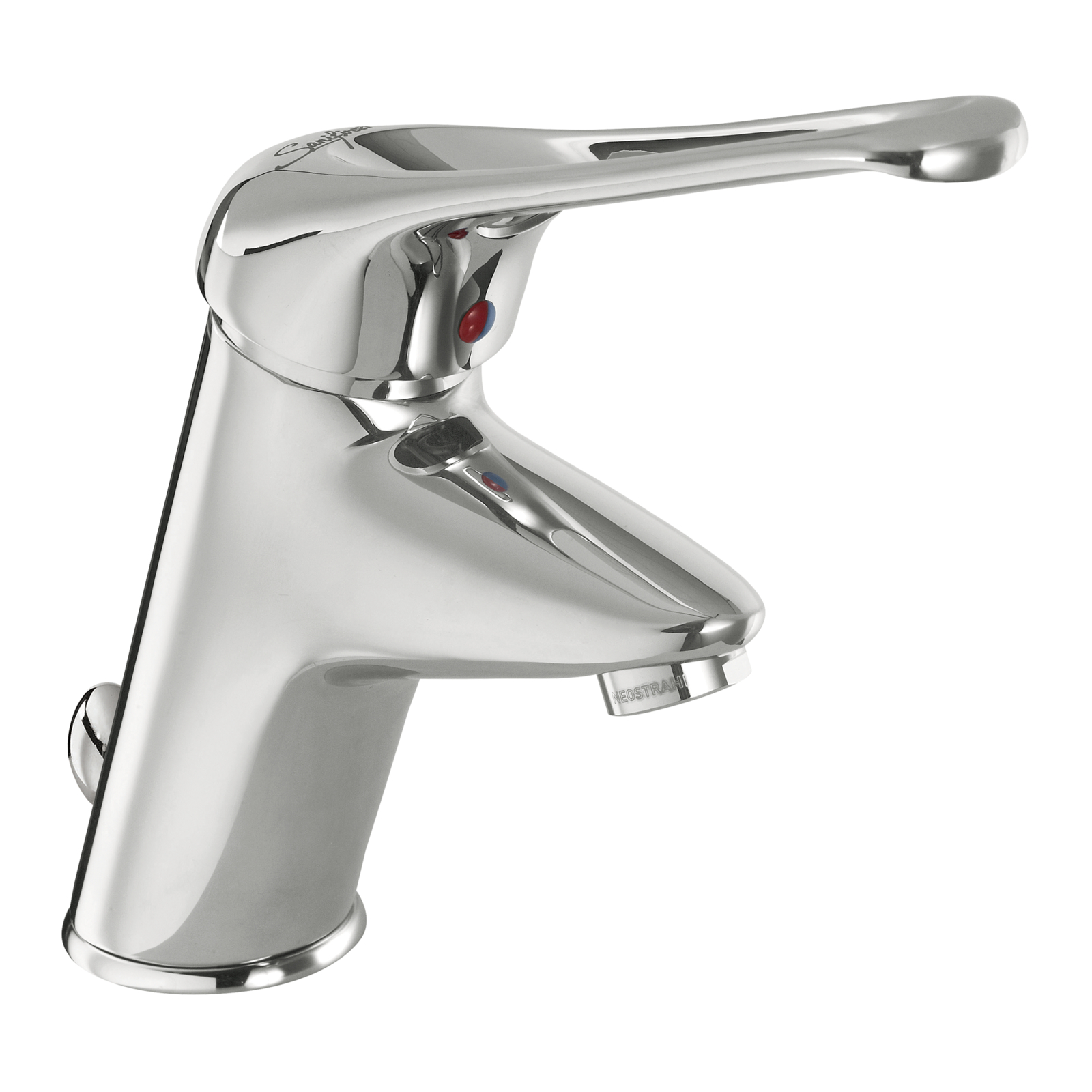 Mitigeur lavabo bec fixe 78,5 mm manette ajourée avec vidage SANIFIRST - 75608