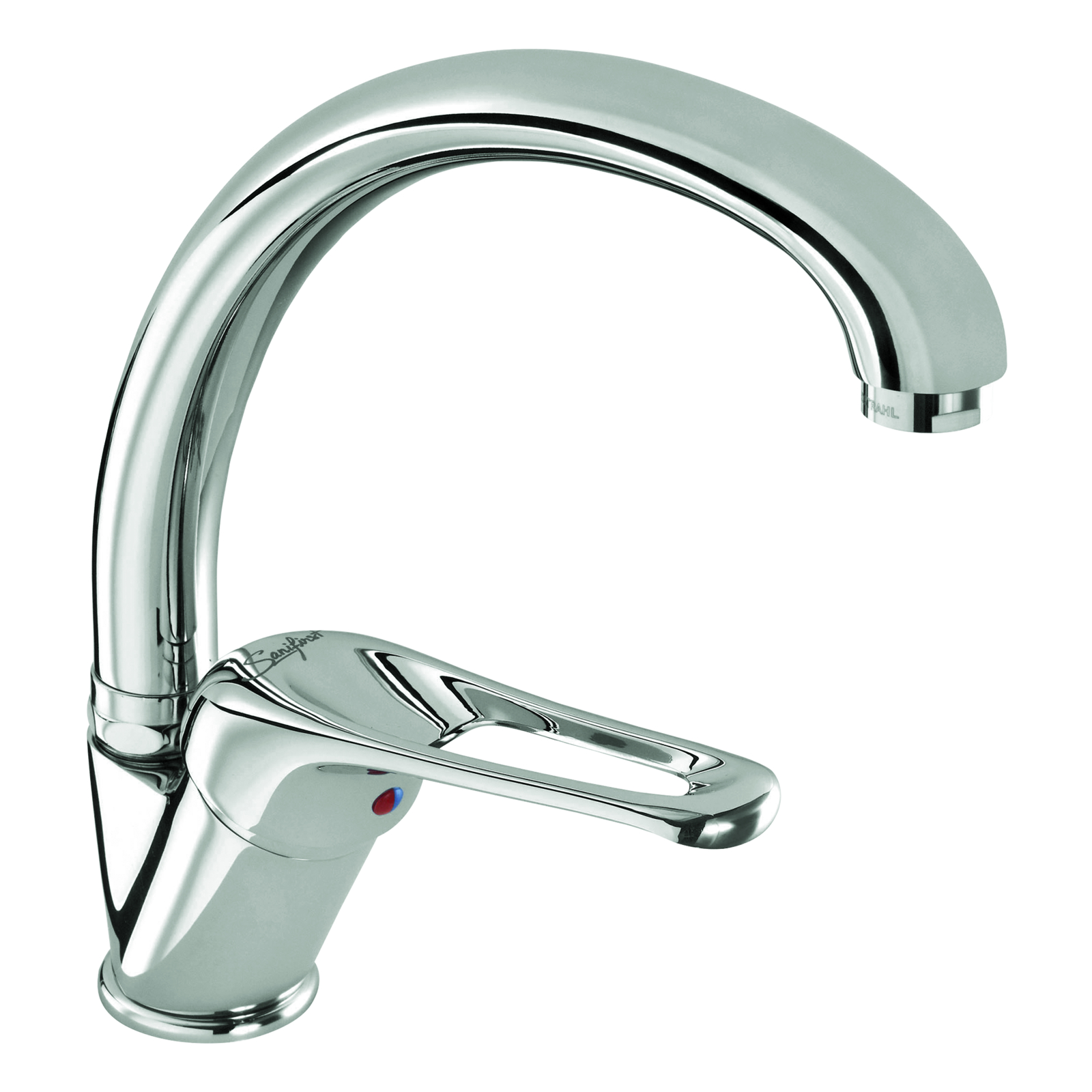 Mitigeur évier bec orientable haut 215 mm manette ajourée SANIFIRST - 75620