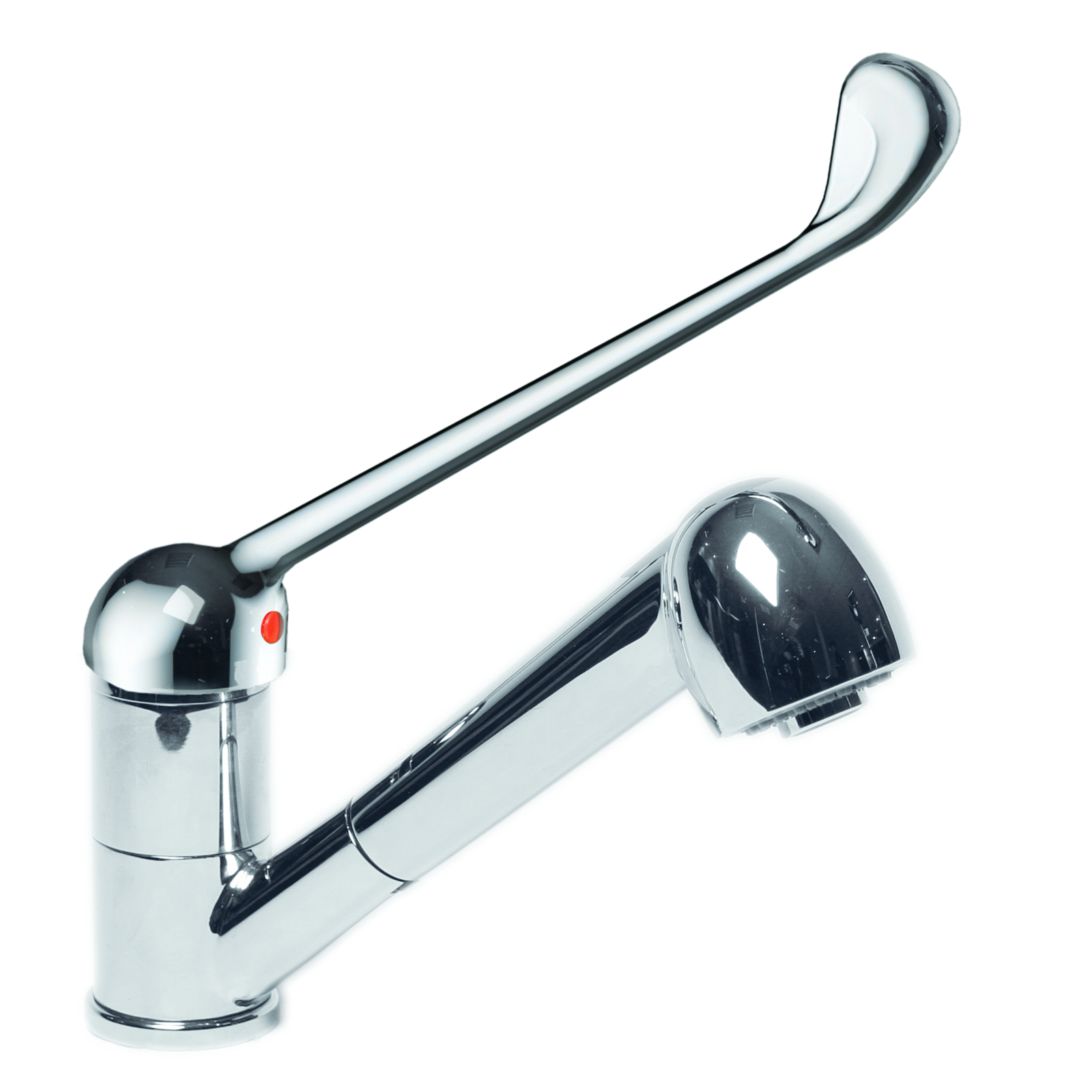 Mitigeur évier bec orientable h126 mm douchette extractible commande coude SANIFIRST - 75622