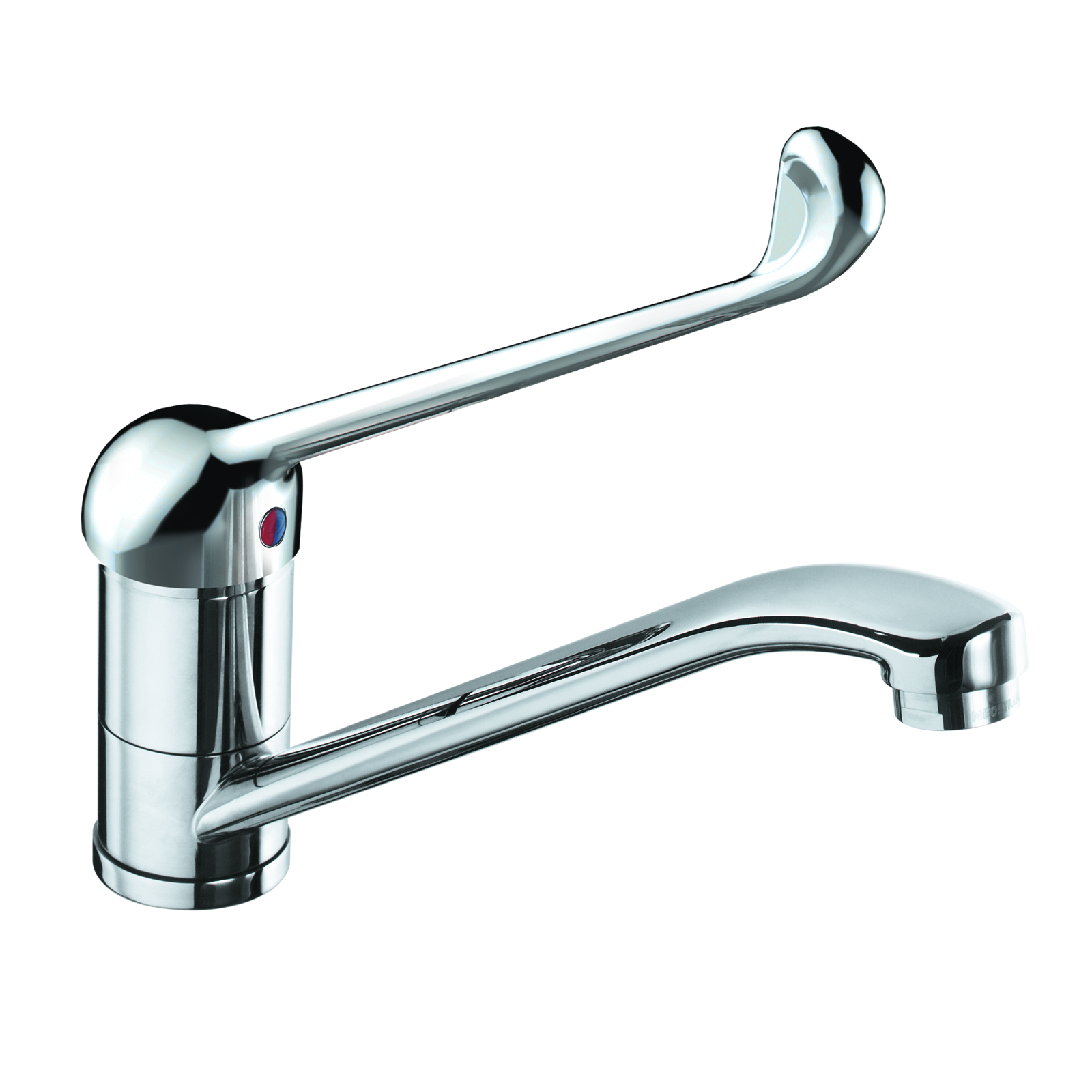Mitigeur évier bec orientable lisse h140 commande coude SANIFIRST - 75637