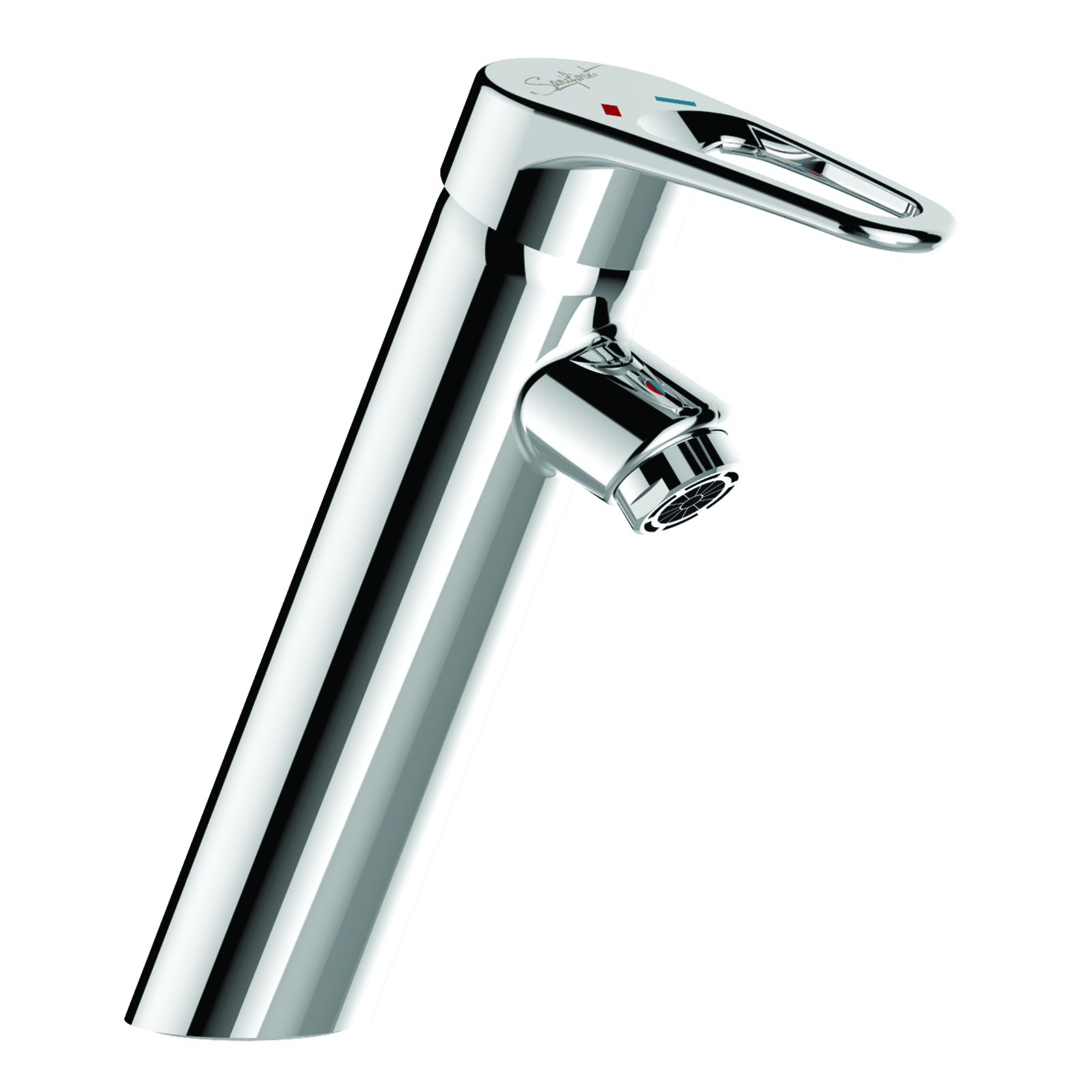 Mitigeur lavabo C35 mm h100 mm manette ajourée sans vidage SANIFIRST - 75843