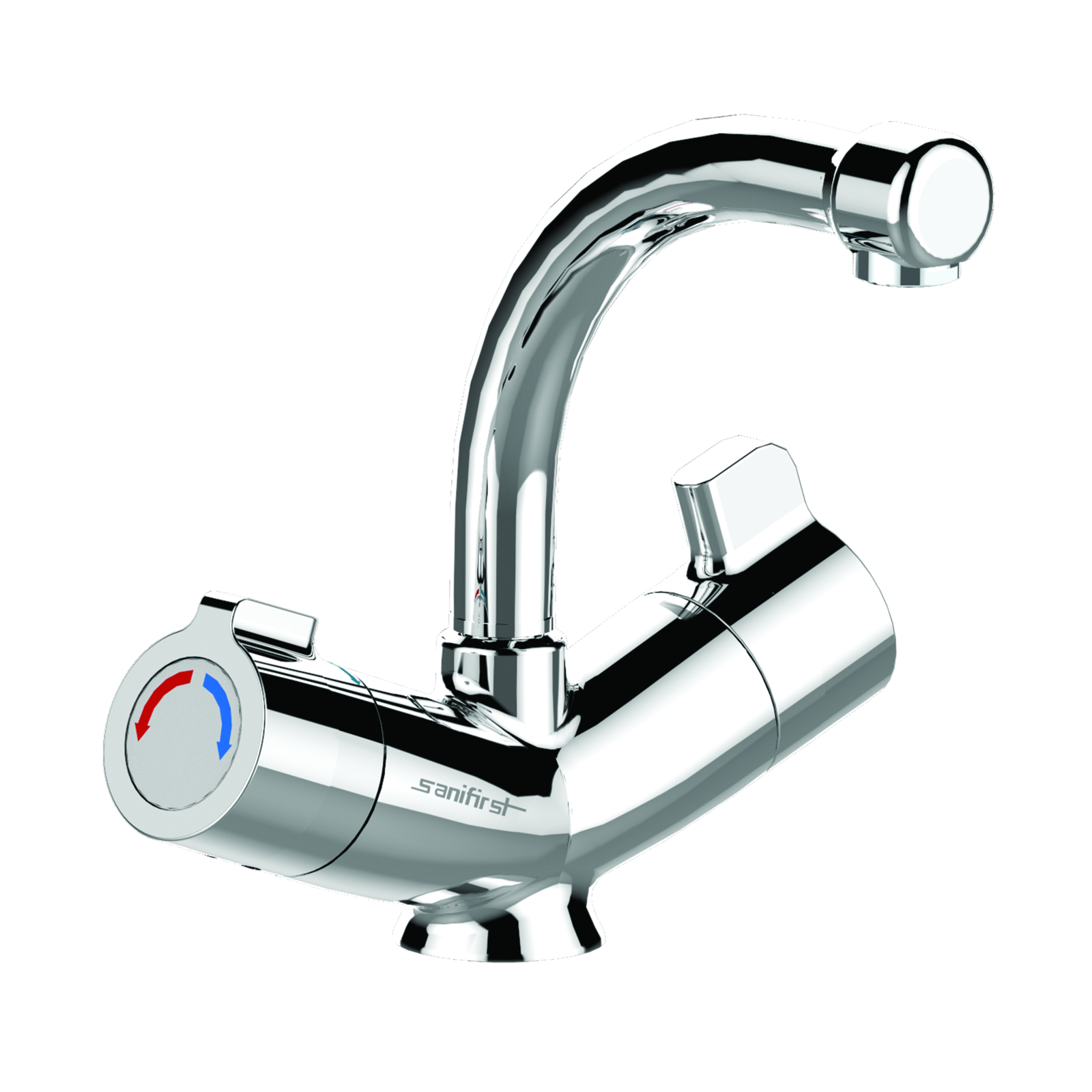 Mitigeur thermostatique lavabo bec orientable manette courte SANIFIRST - 75922