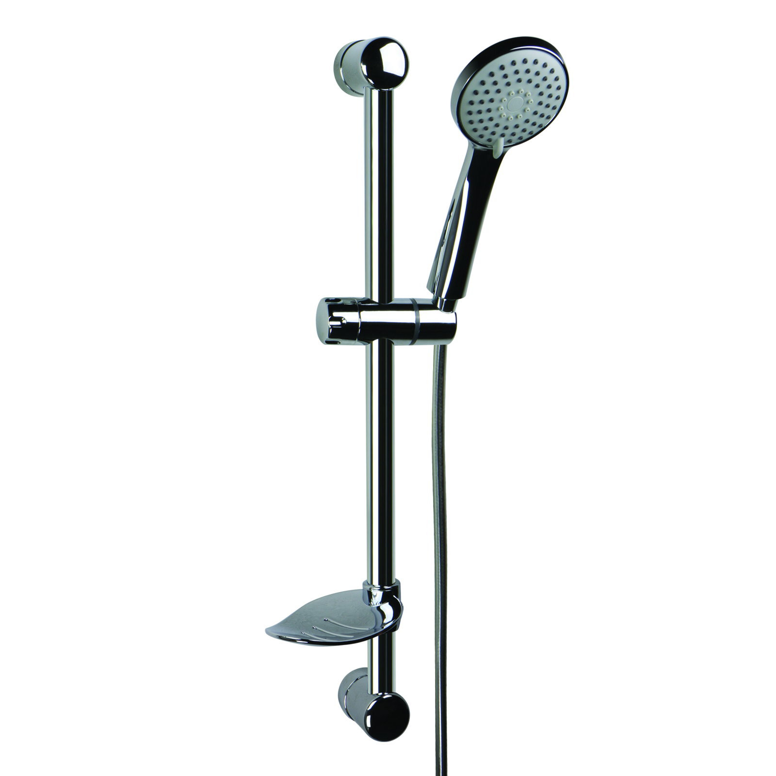 Kit douche 600 mm barre porte-savon douchette 3 jets flexible 1750 mm lisse SANIFIRST - 75938