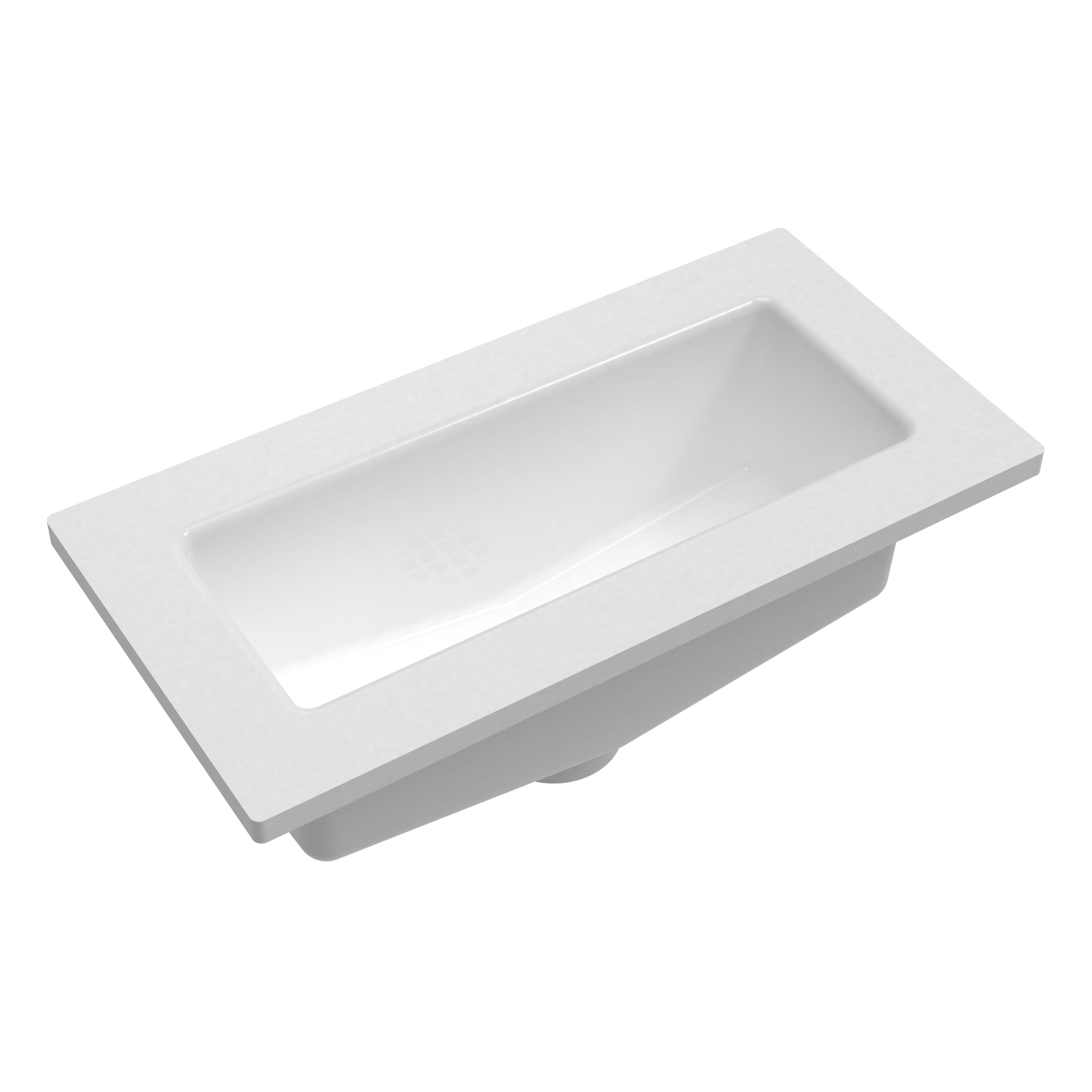 Bac évacuation simple blanc 15x30 cm sans trop-plein SANIFIRST - 77007
