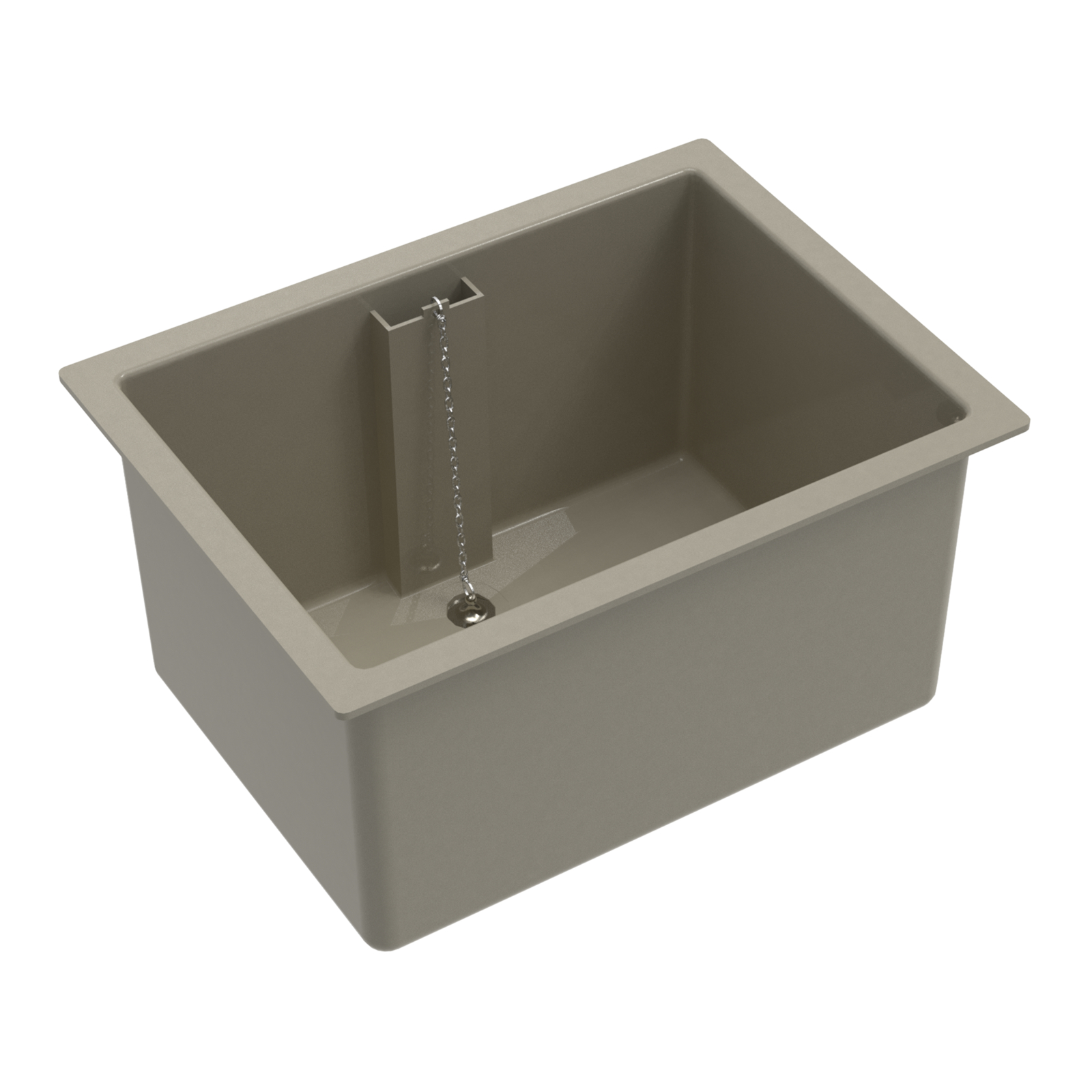 Bac d’évacuation simple gris 45 x 60 cm avec trop-plein et bonde SANIFIRST - 77032