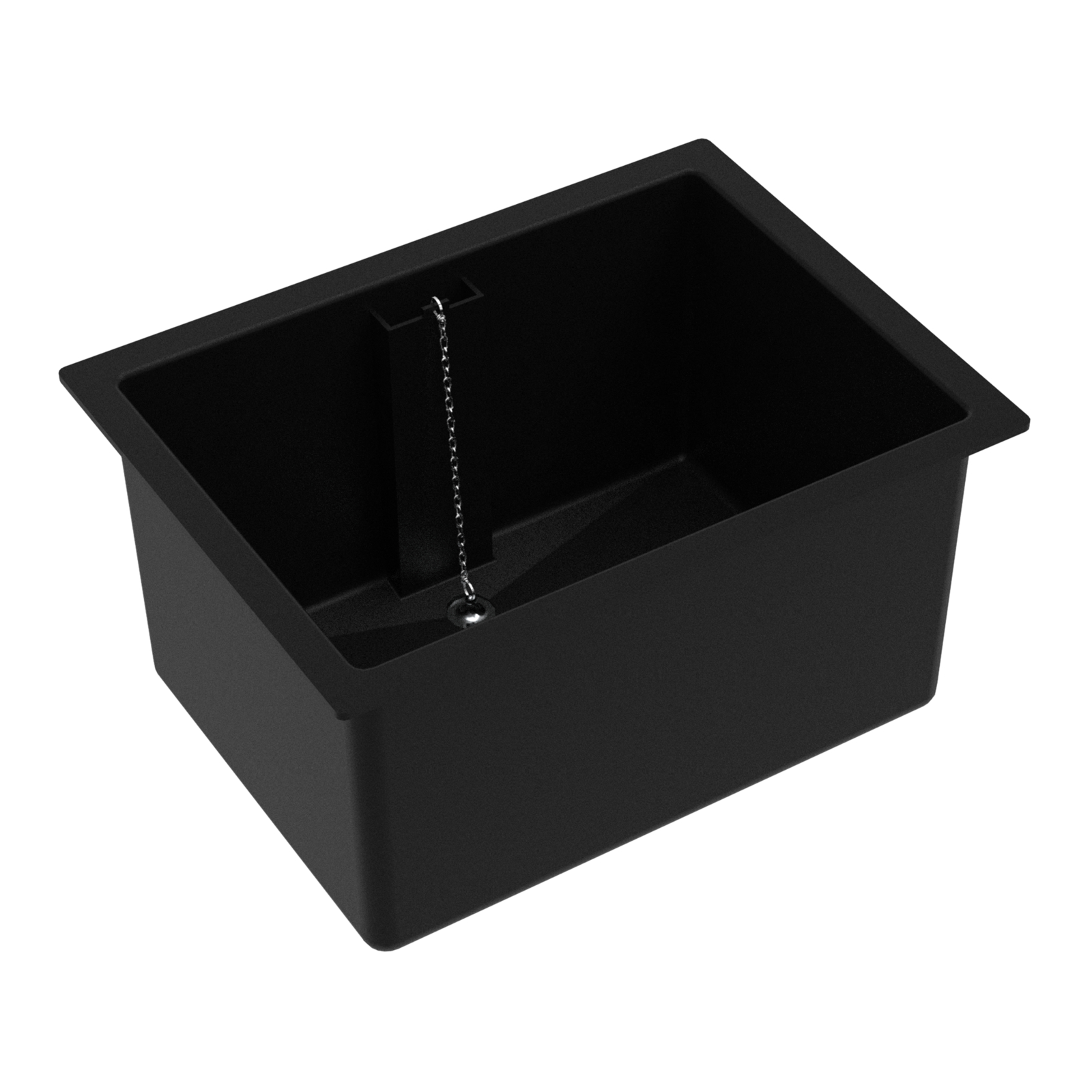 Bac évacuation simple noir 45x60 cm avec trop-plein et bonde SANIFIRST - 77033
