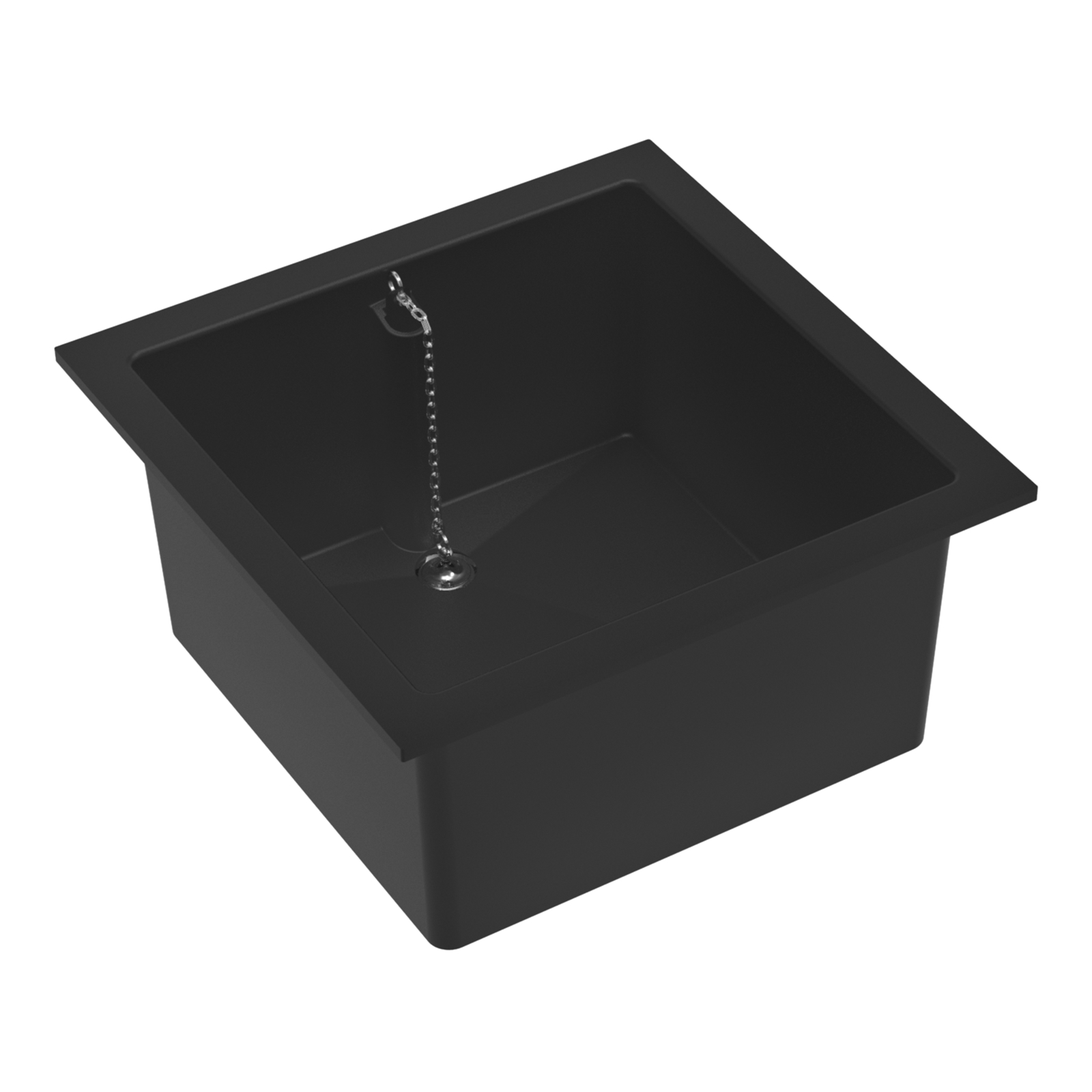Bac évacuation simple 45x45 cm avec trop-plein noir bonde incluse SANIFIRST - 77043