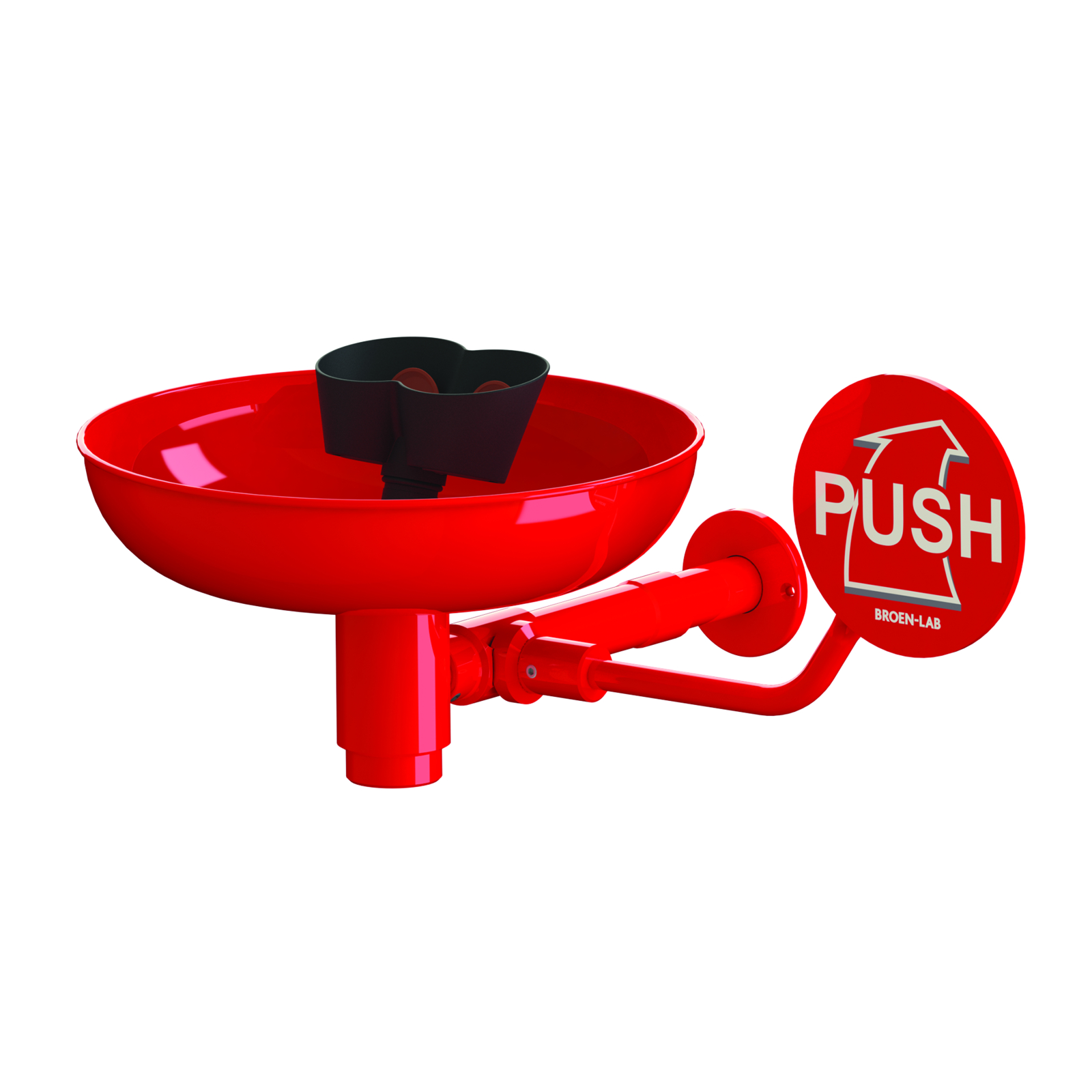 Lave-yeux de sécurité 2 jets plaque à pousser murale 26 l/min PRESTO - 85765