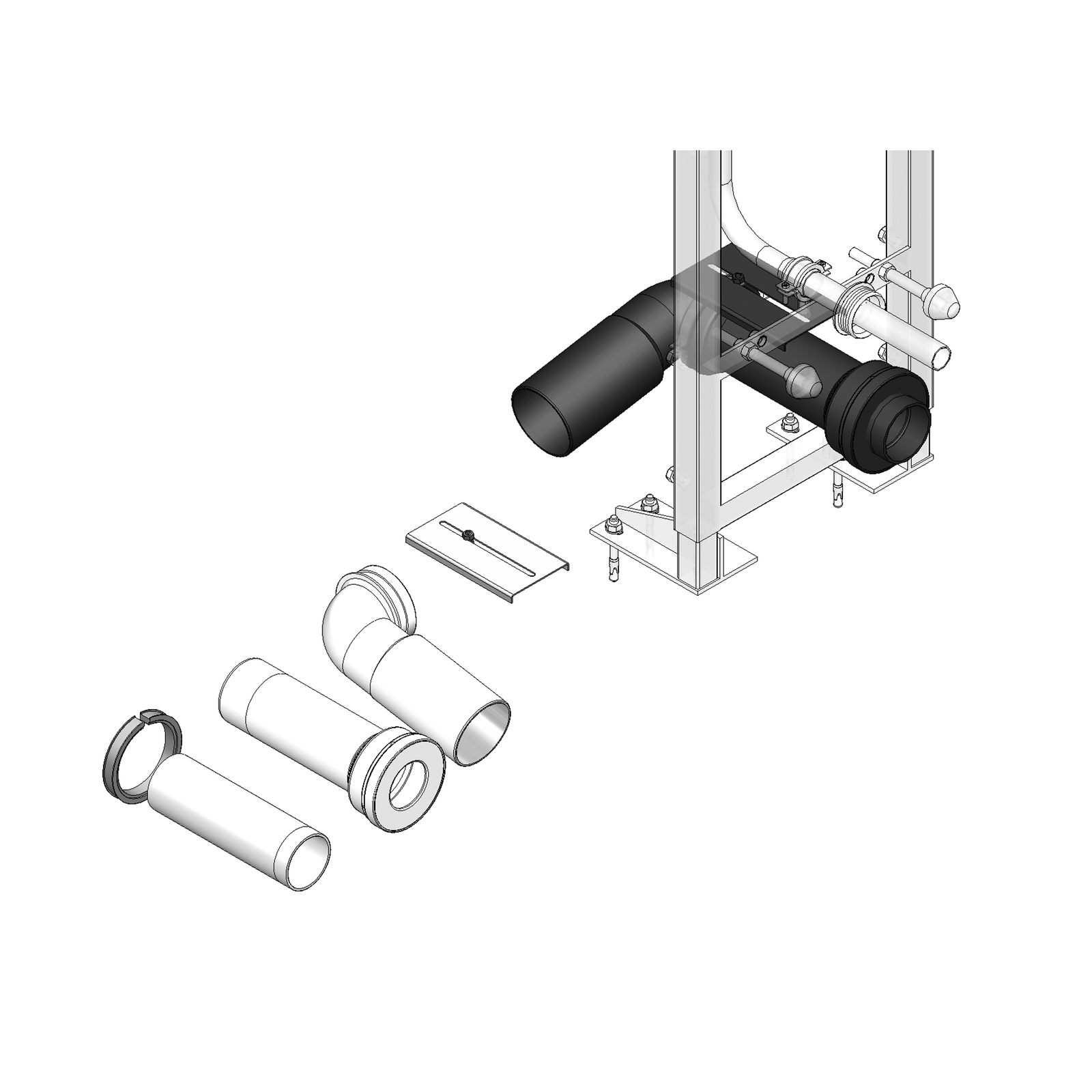 Kit pipe d’évacuation NF Me bâti-support autoportant cloison coupe-feu PRESTO - 91093