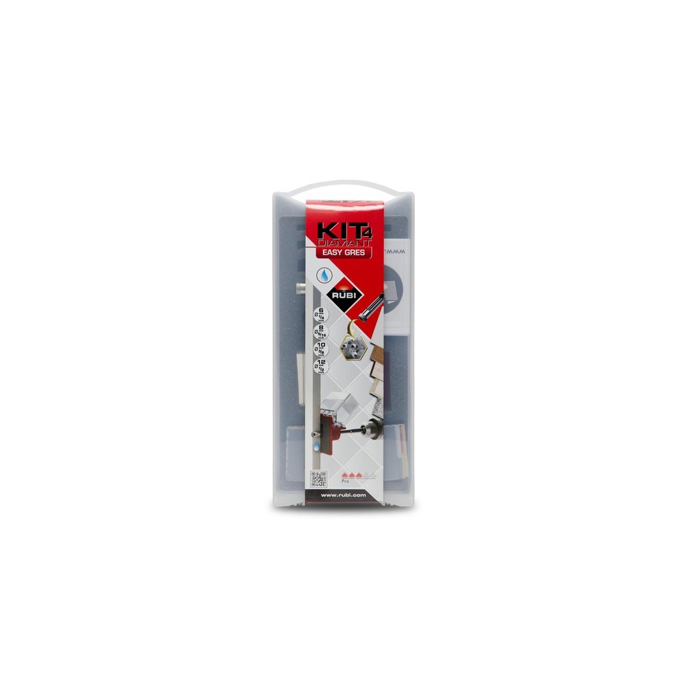 Kit trépans EASYGRES Ø 6 / 8 / 10 et 12 mm RUBI - 04904