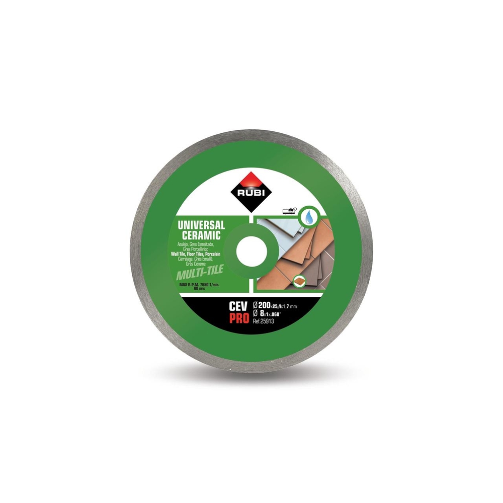 Disque diamant jante continu pour céramique cev 200 pro RUBI - 25913