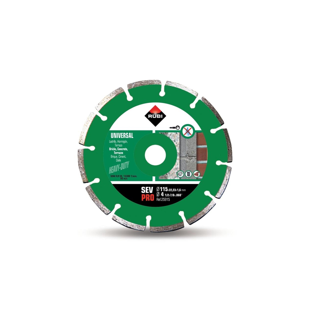Disque diamant général segmenté génie sev 115 pro RUBI - 25915