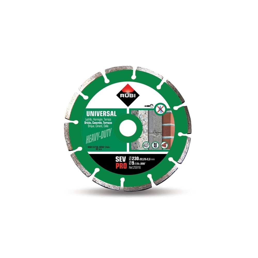 Disque diamant général segmenté génie sev 230 pro RUBI - 25916