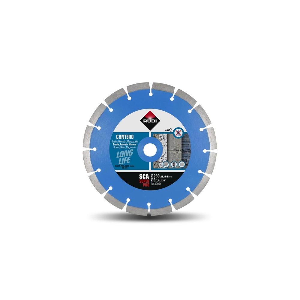 Disque diamant segmenté 230x22,2x3mm sca 230 mm super pro RUBI - 30904
