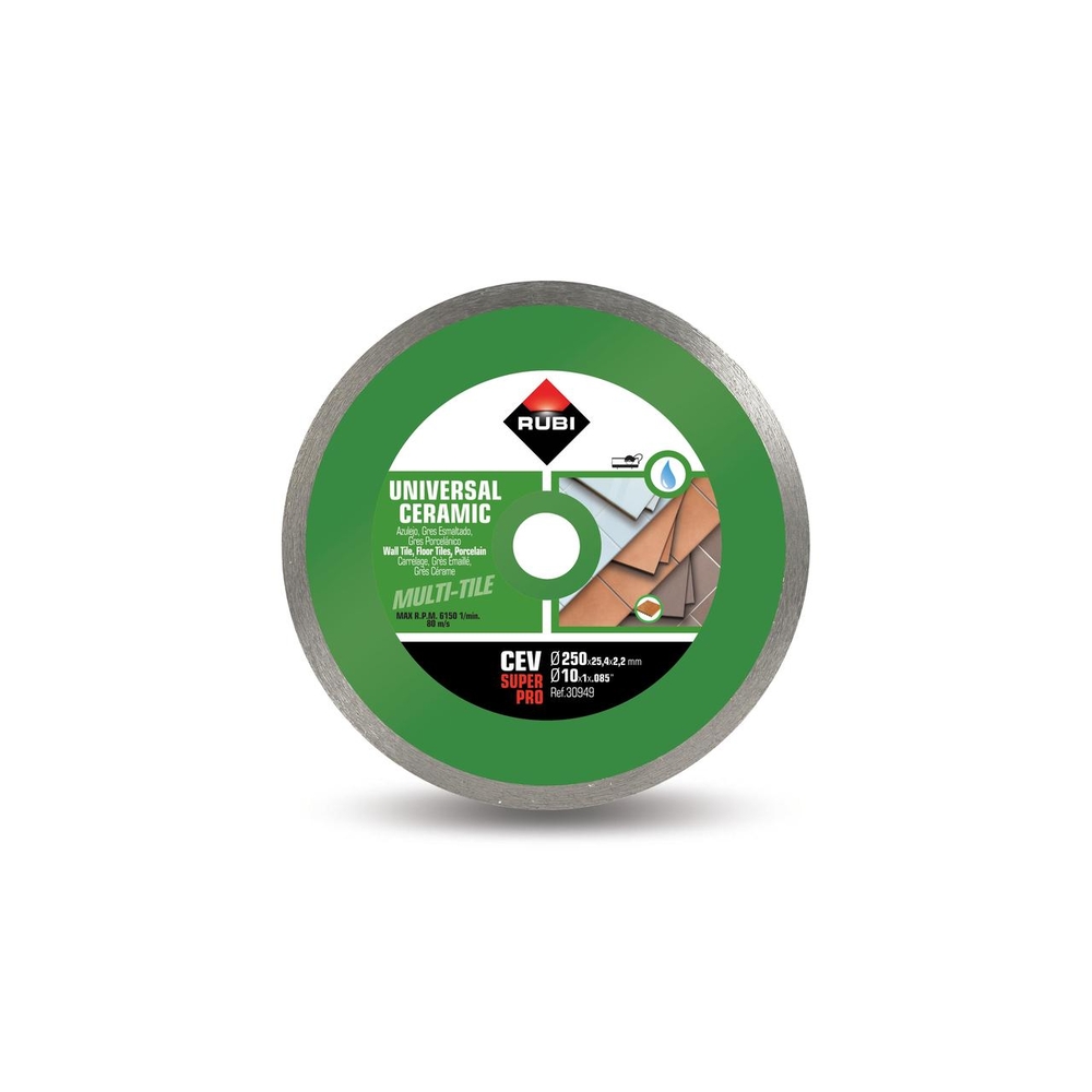 Disque diamant cev superpro à l'eau 250 mm RUBI - 30949