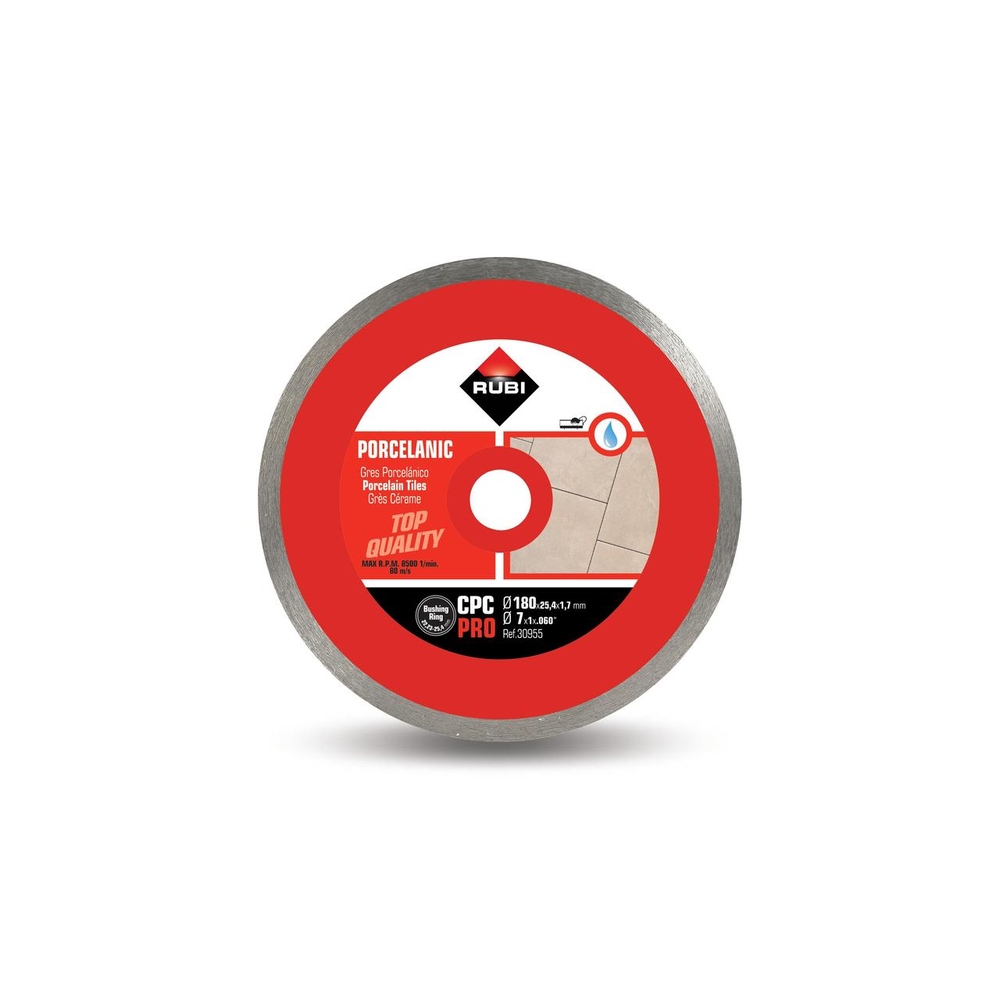 Disque diamant grès porcelaine continu cpc 180 pro RUBI - 30955
