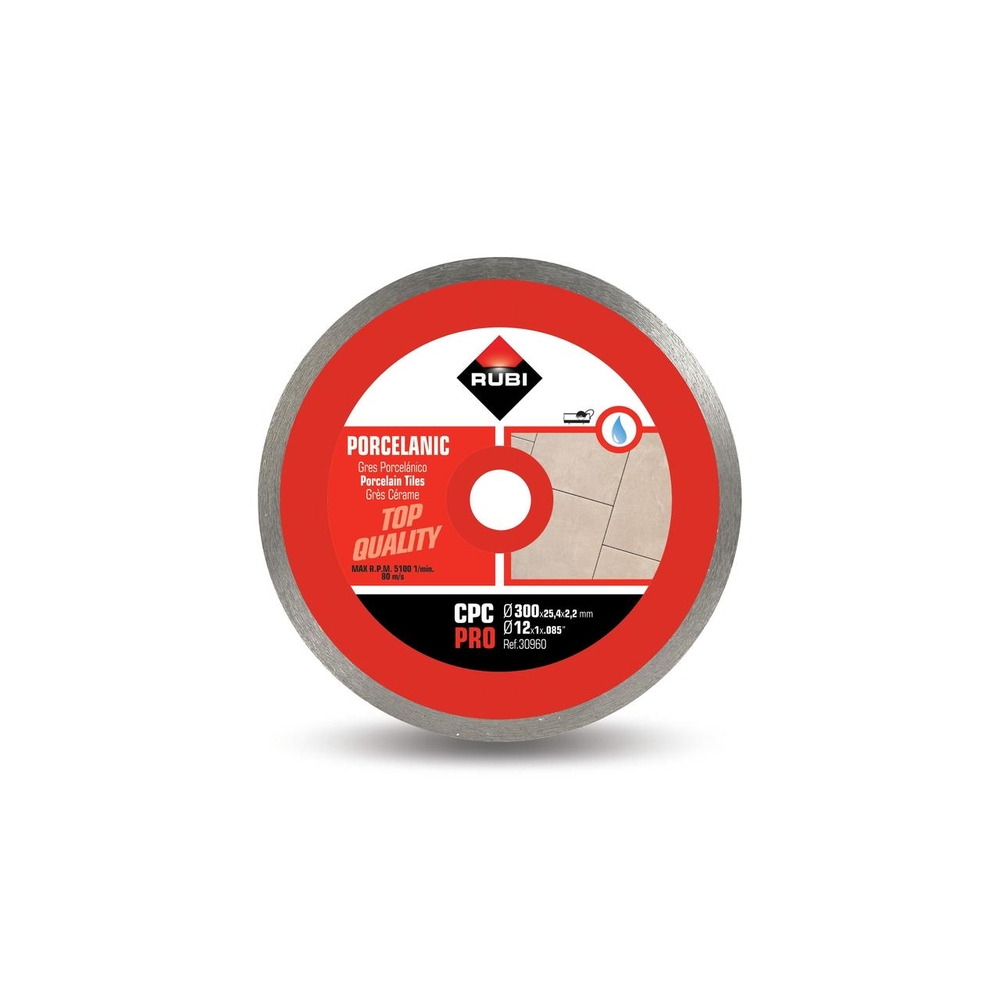 Disque diamant grès porcelaine continu cpc 300 pro RUBI - 30960
