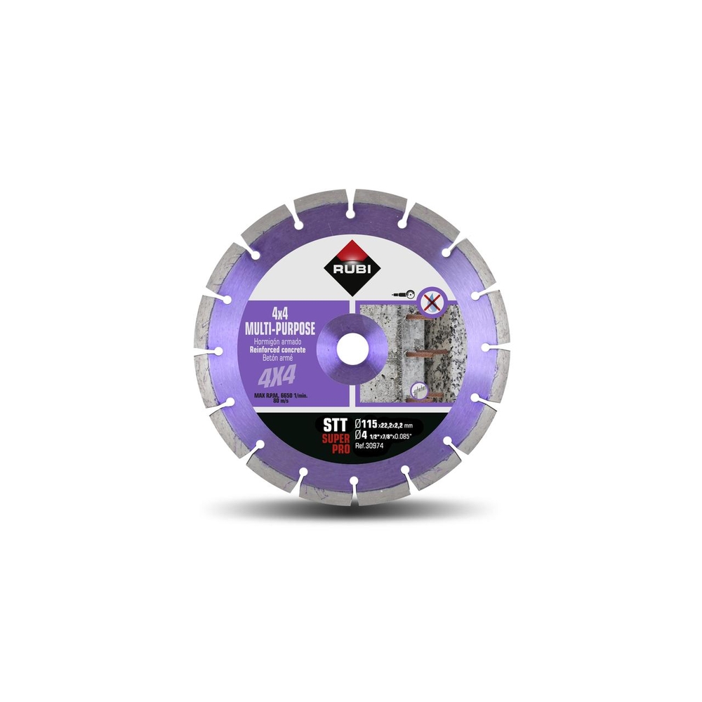 Disque diamant TODOTERRENO SEGMENTÉ STT 115 mm pour super pro RUBI - 30974