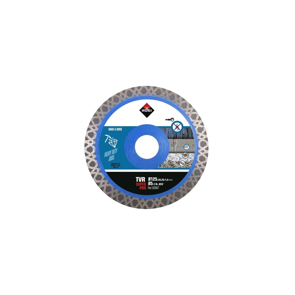 Disque diamanté matériau dur TURBO VIPER TVR 125 super pro RUBI - 30987