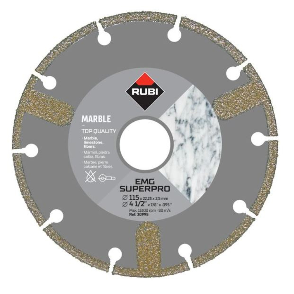 Disque diamant marbre ÉLECTRODÉPOSÉ - EMG 115 superpro RUBI - 30995