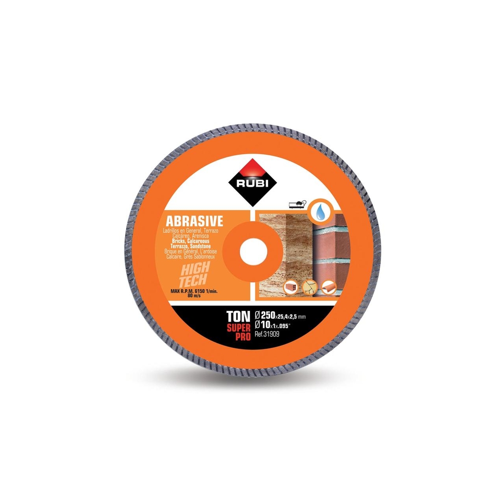 Disque diamant matériaux pour abrasif ton 250 superpro RUBI - 31909